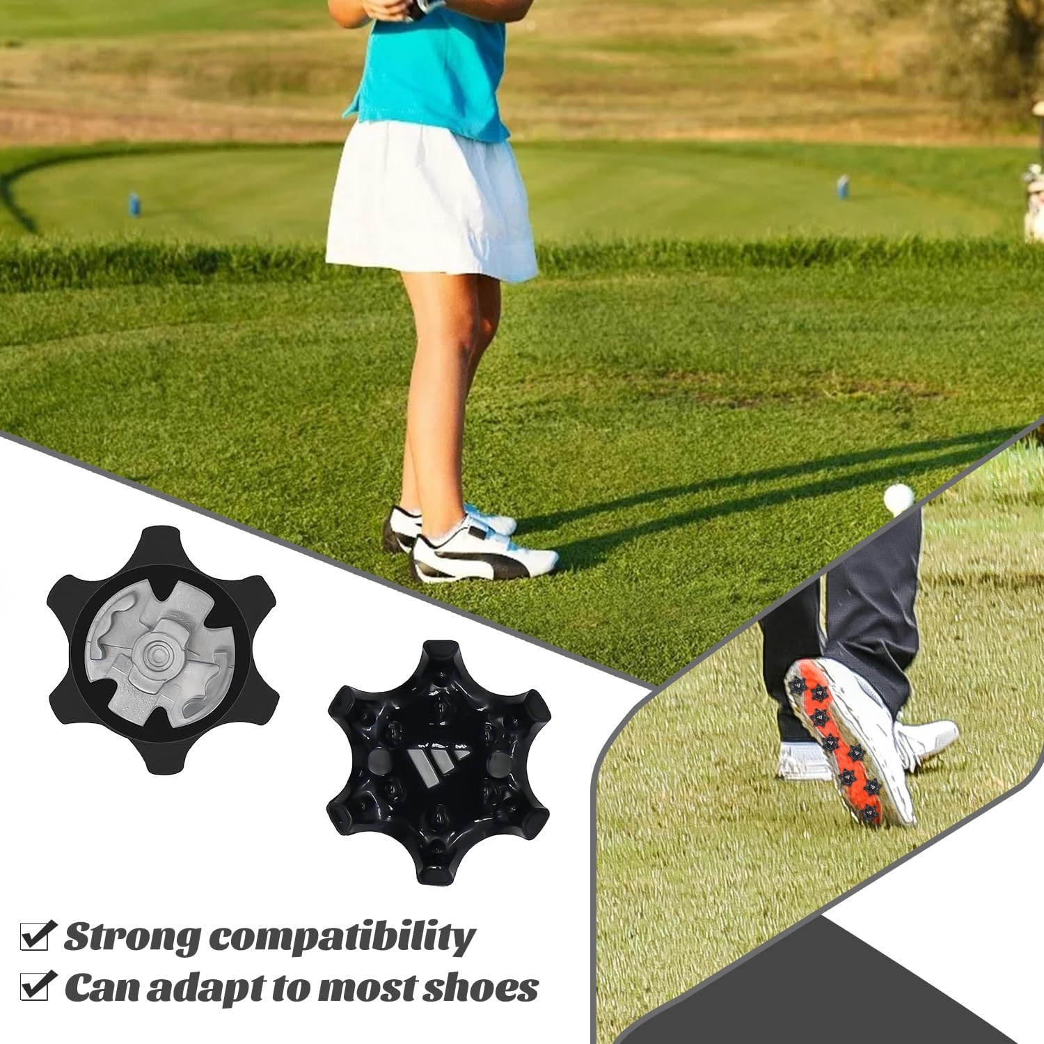 16 Stück Golfschuhstollen | Golfschuhspikes | Cricketspikes | Gewindespikes, Stollen für Golfschuhzubehör für Golfer