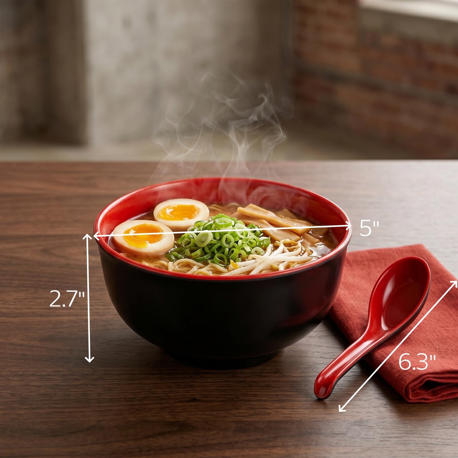 Lyellfe Set of 10 Miso Soup Bowl with Spoon, Restaurant Quality