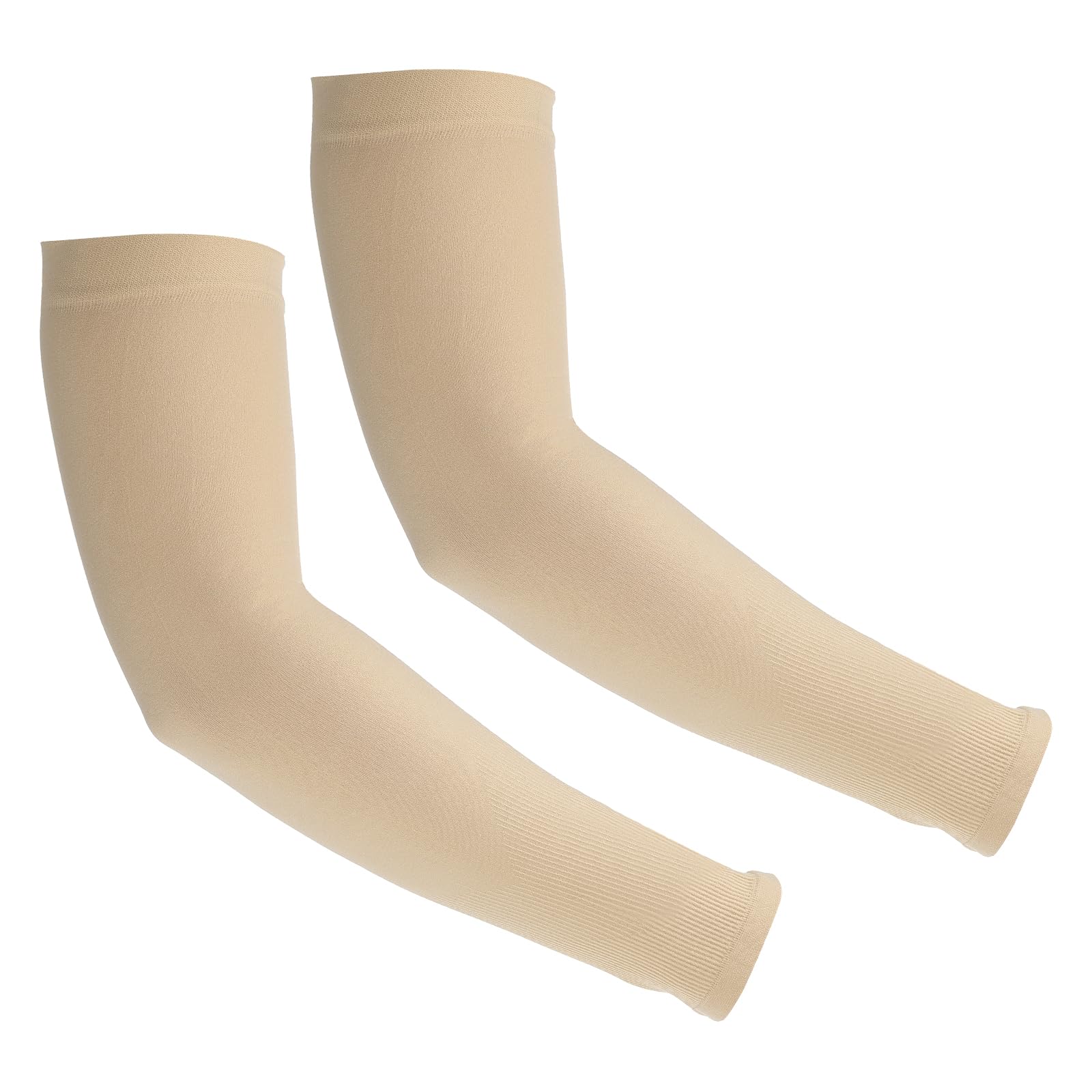 PATIKIL 1 Paire de Manchettes, Manches de Protection Solaire pour les Bras, Manchettes Rafraîchissantes pour les Sports, la Randonnée, l'Équitation, Beige
