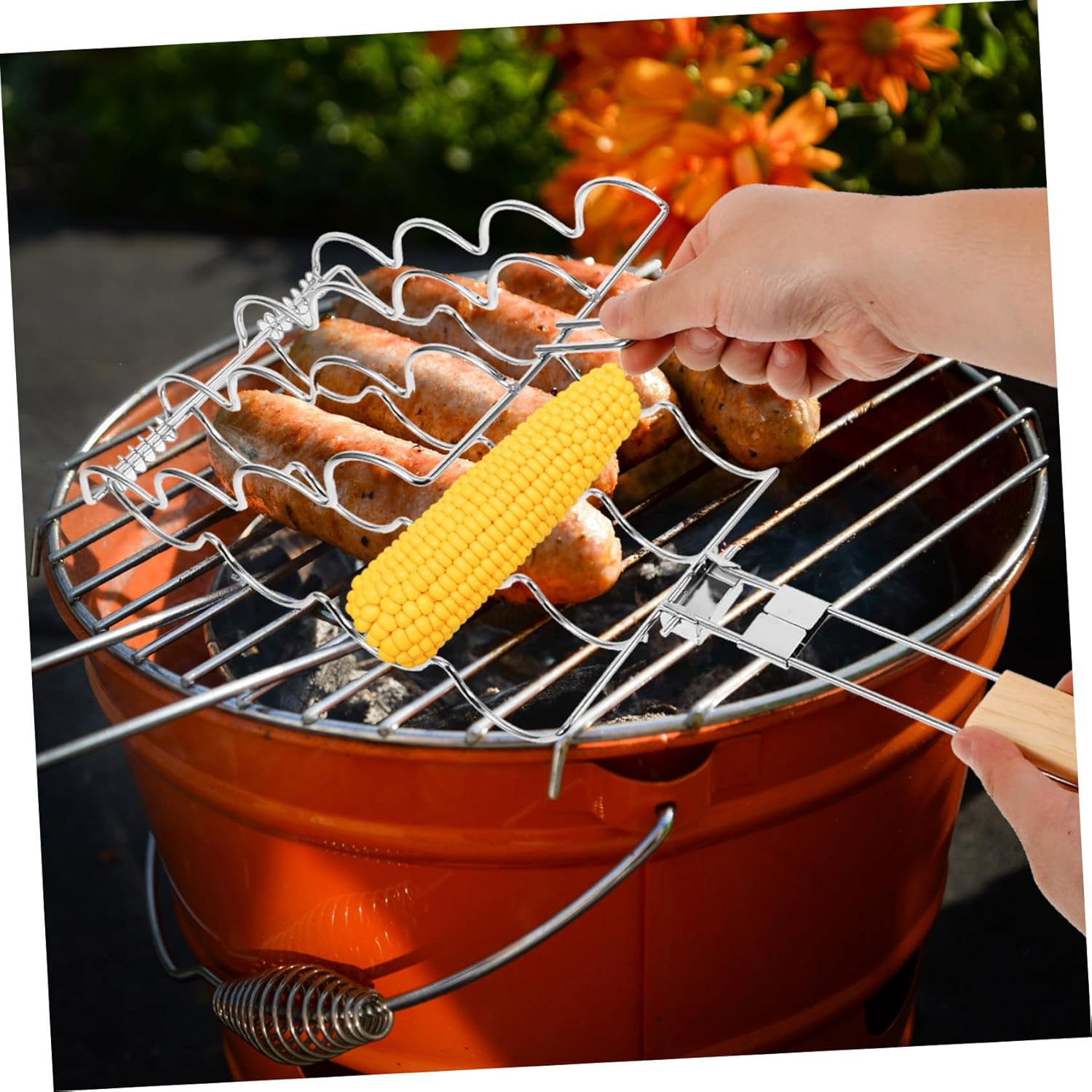 Picnic Grill Equipment Beef Grilling Net Kitchen Bbq Rack Sausage Grill Holder Kitchen Supply