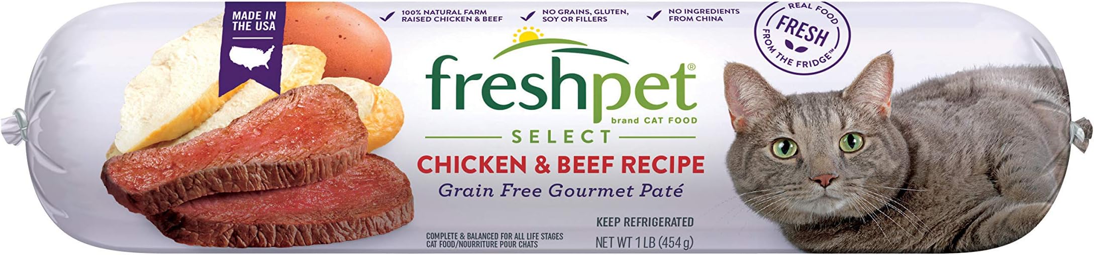 Freshpet Select Chicken & Beef Cat Food, 1 Pound Pet Supplies