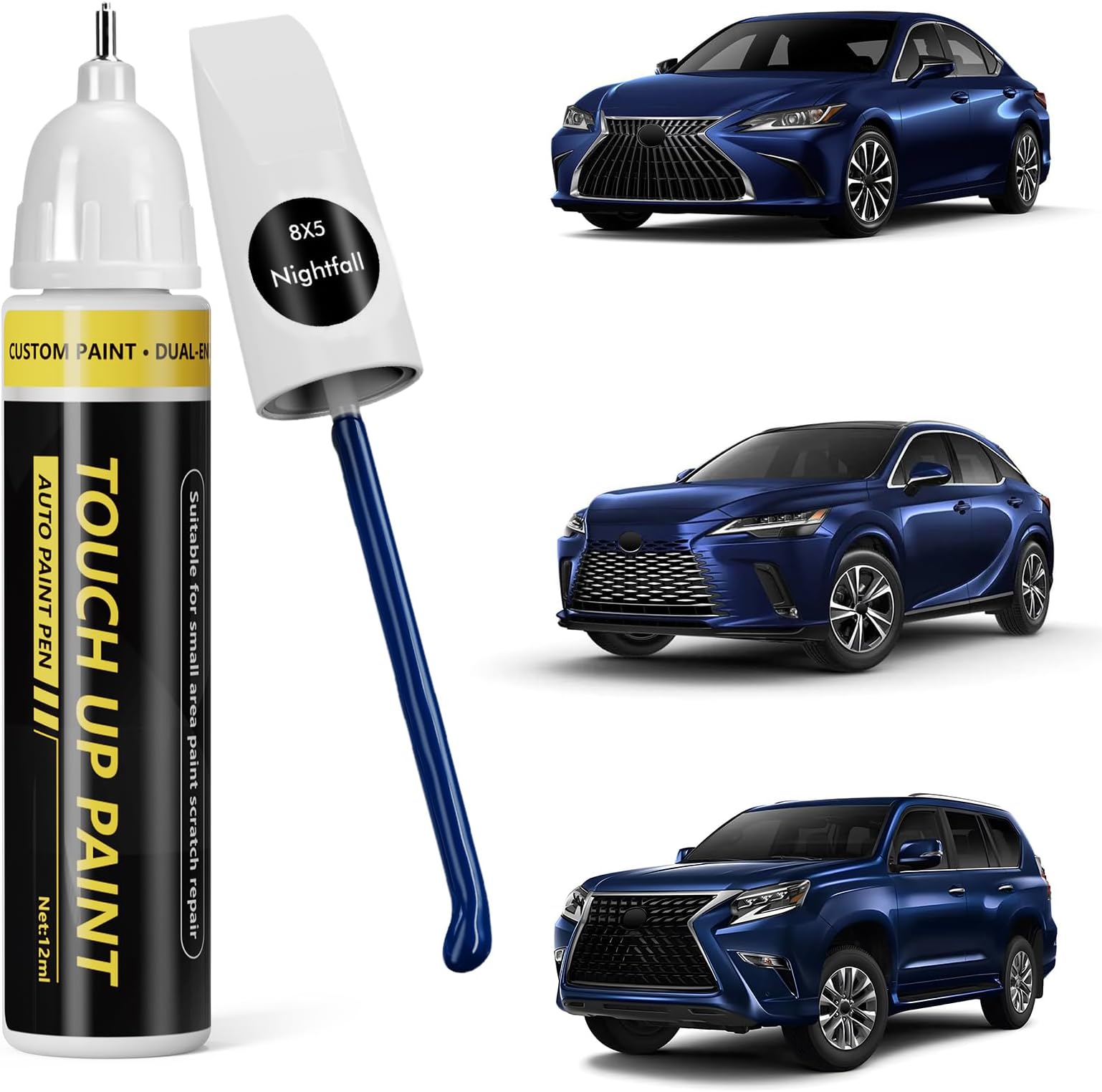 (Nightfall (8X5) Car Touch Up Paint for Lexus,Car Paint Scratch Repair Kit,2 in 1 Premium Scratch Remover Pen with Exact Color-Matched