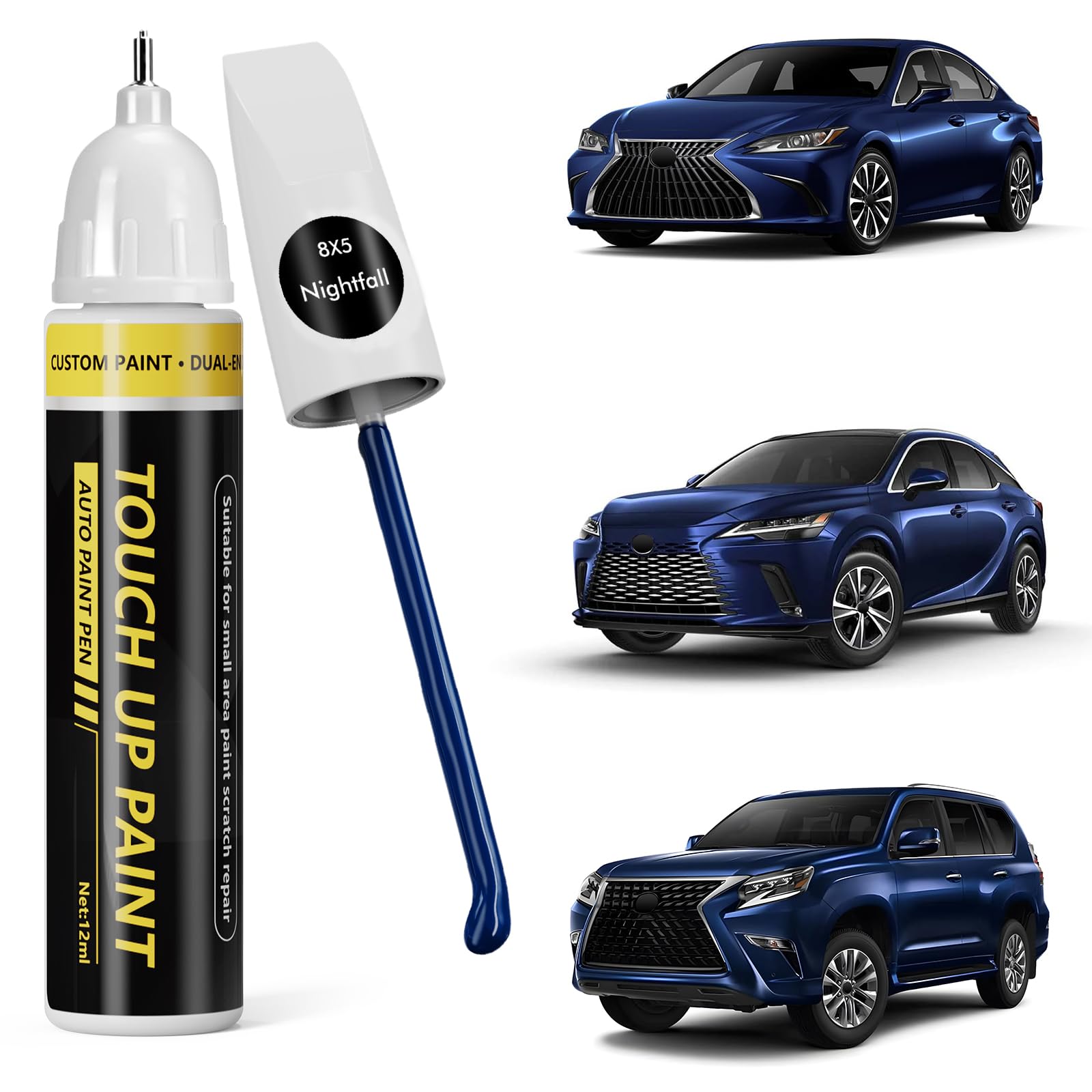 (Nightfall (8X5) Car Touch Up Paint for Lexus,Car Paint Scratch Repair Kit,2 in 1 Premium Scratch Remover Pen with Exact Color-Matched