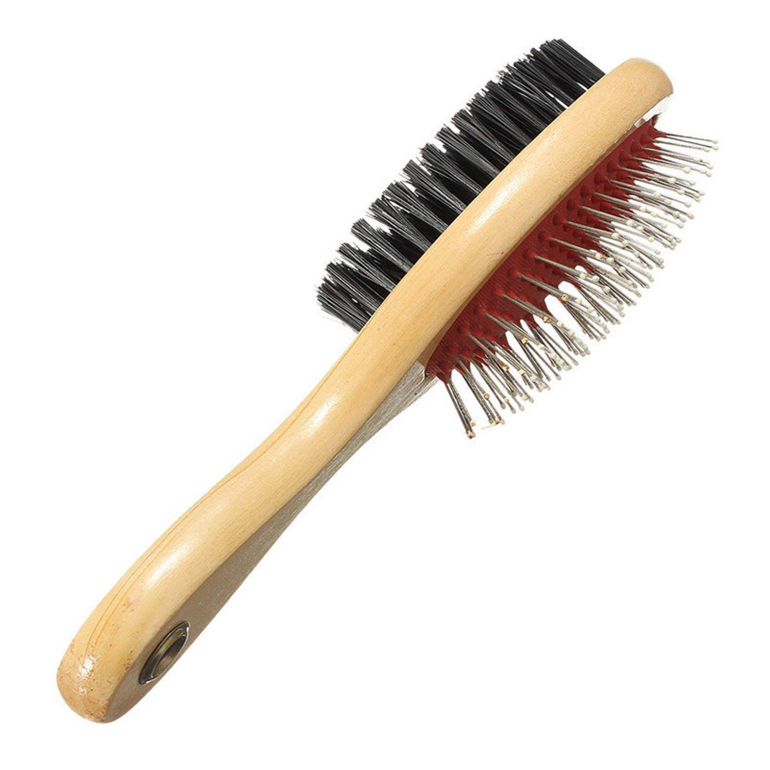 Smarty Pet Double Sided Wooden Handel Pin and Bristle Brush for Dogs and Puppies, Medium (B08L823HJ1) Amazon Price History, Amazon Price Tracker
