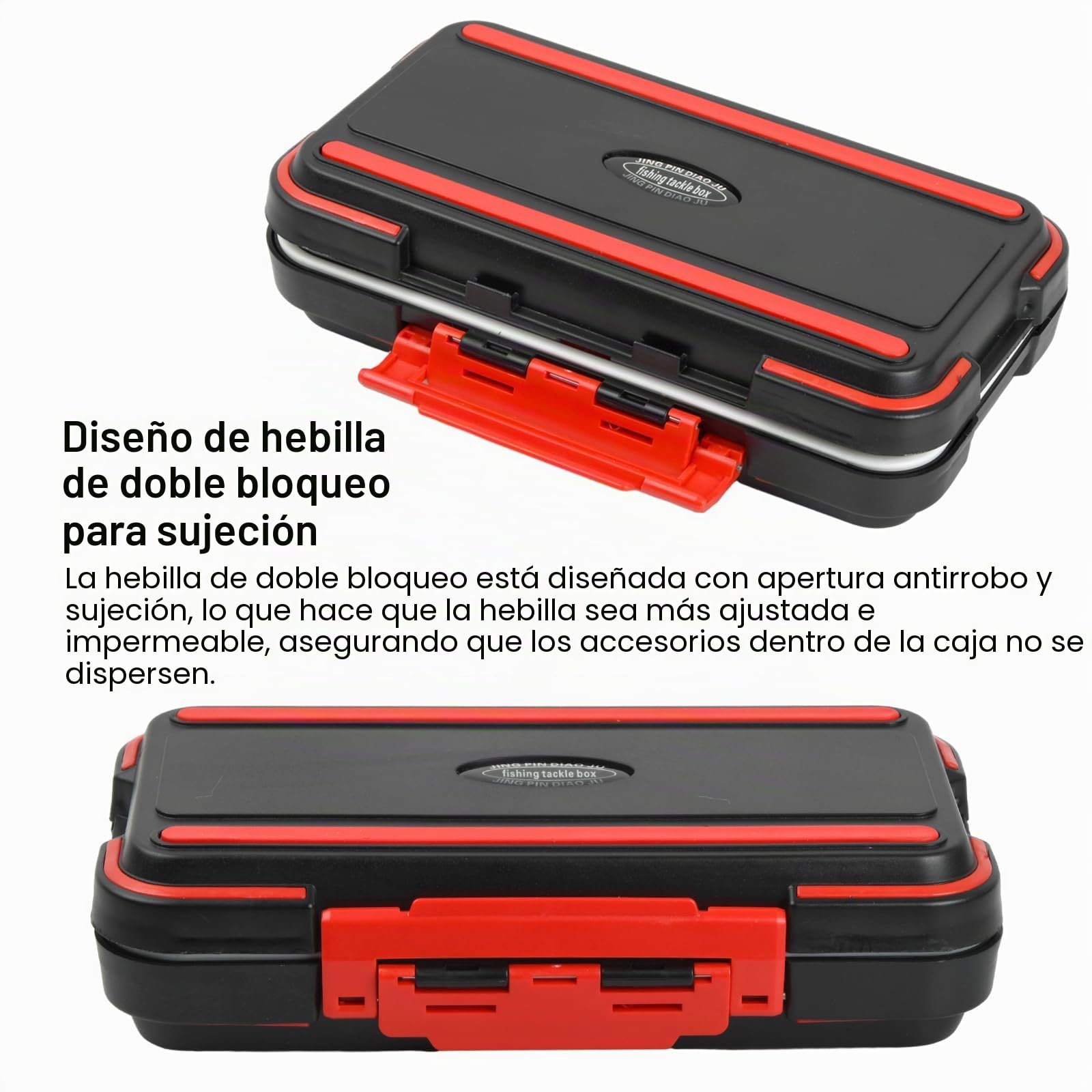 Caja para Aparejos Pesca Caja Organizadora para Equipo de Pesca con 30 Compartimento Transparente Estuche Portátil para Equipamiento de Pesca Caja para Accesorios de Pesca(negro)