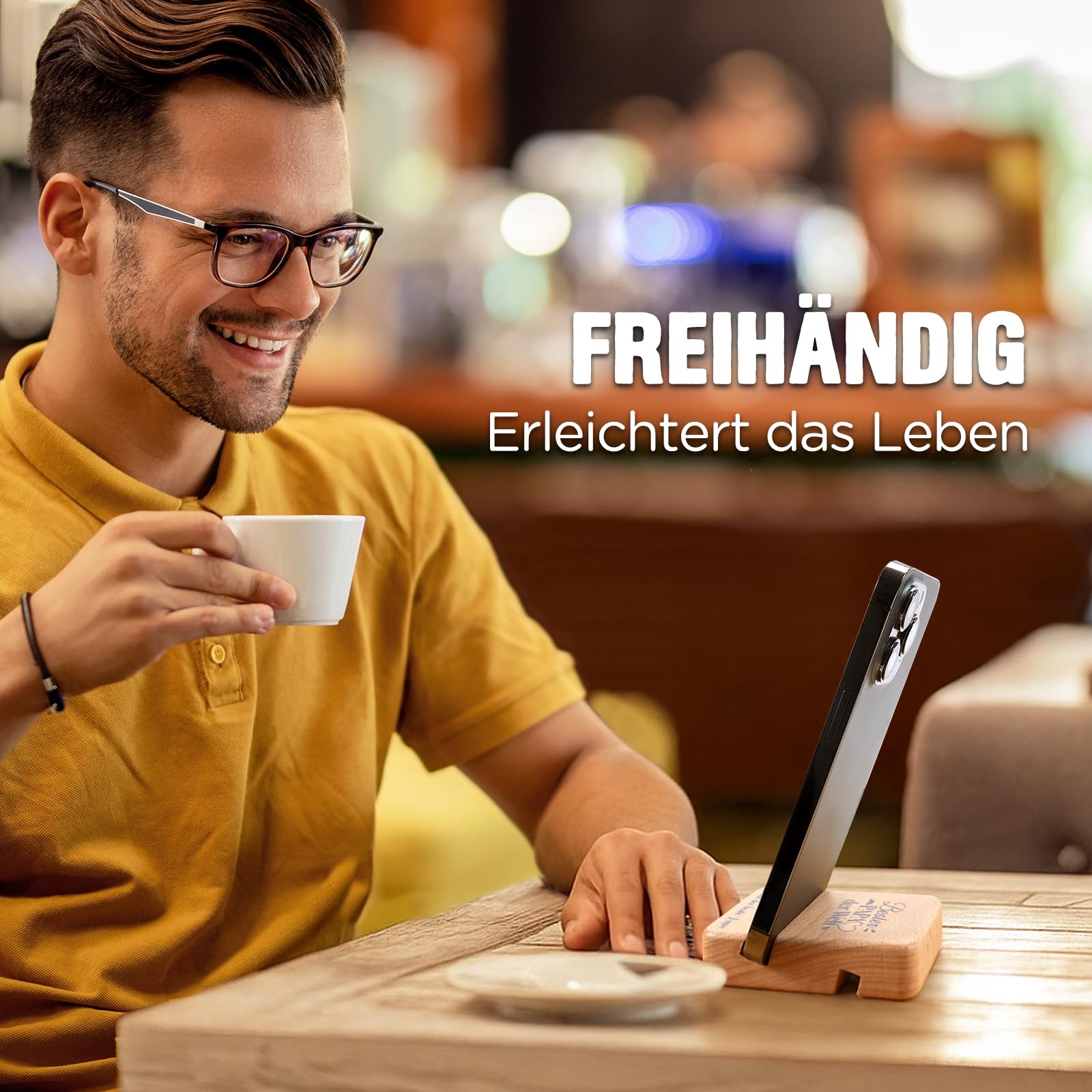 Hinshark Regalo de Navidad, soporte para teléfono móvil de madera, regalos para papá, hombres, Navidad, regalo de cumpleaños, gadgets para papá, calendario de Adviento, relleno para hombres