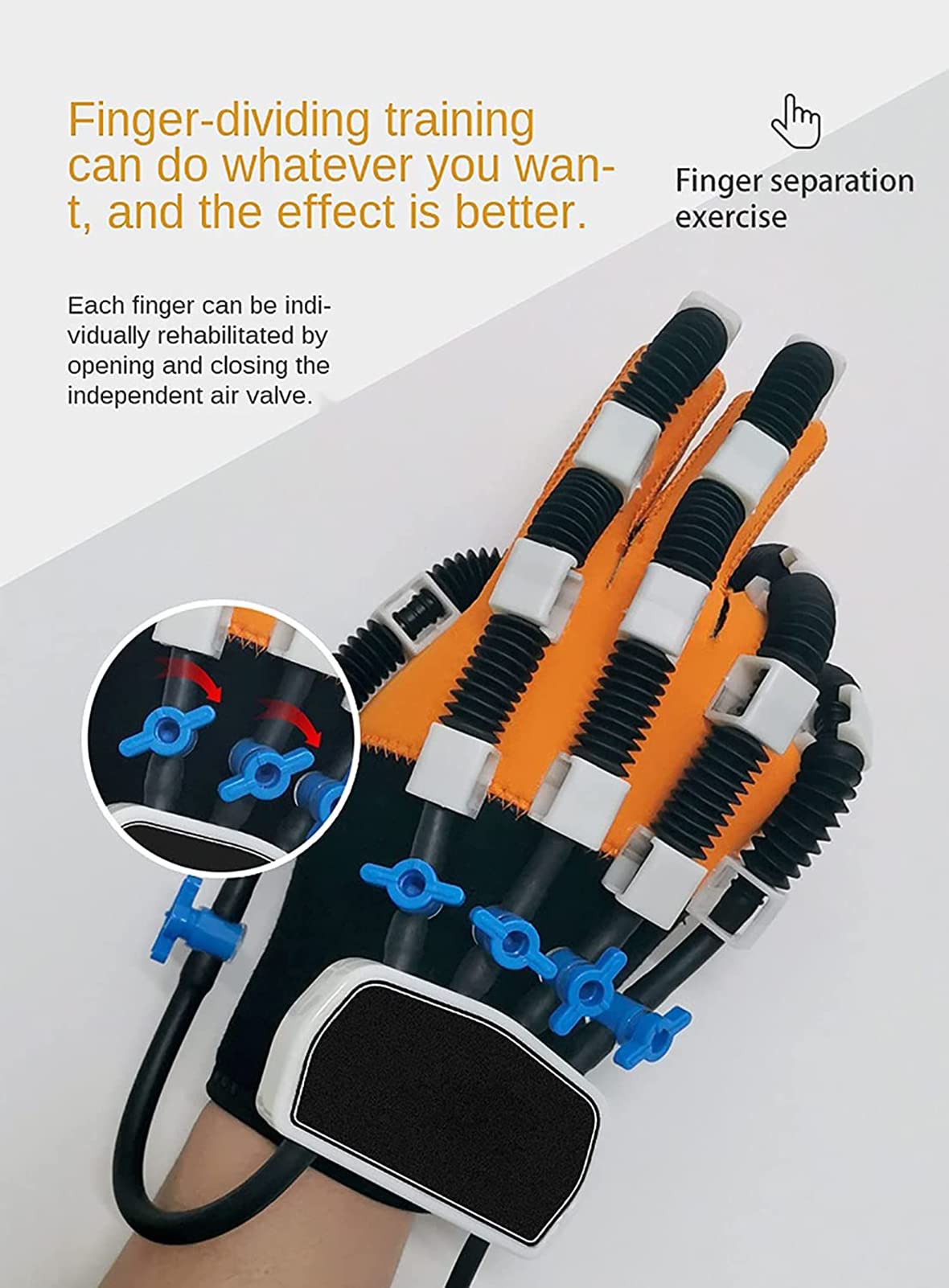RSGK Dispositivo Eléctrico De Entrenamiento De Manos con Dedos, Guantes De Rehabilitación De Dedos para Pacientes con Hemiplejía por Accidente Cerebrovascular con Disfunción De La Mano