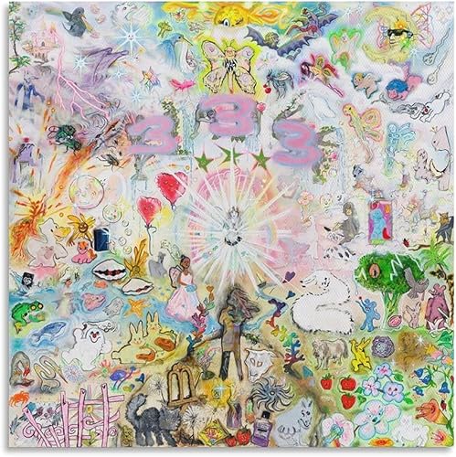 MALOOS Bladee 333 - Póster de lienzo decorativo para pared, sala de estar, dormitorio, decoración, regalo, sin marco, 20 x 20 pulgadas (19.7 x 19.7