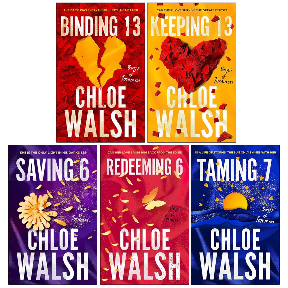Foblit ltd Collezione di libri della serie 5 di Boys of Tommen di Chloe Walsh (Binding 13, Keeping 13, Saving 6, Redeeming 6 e Taming 7)
