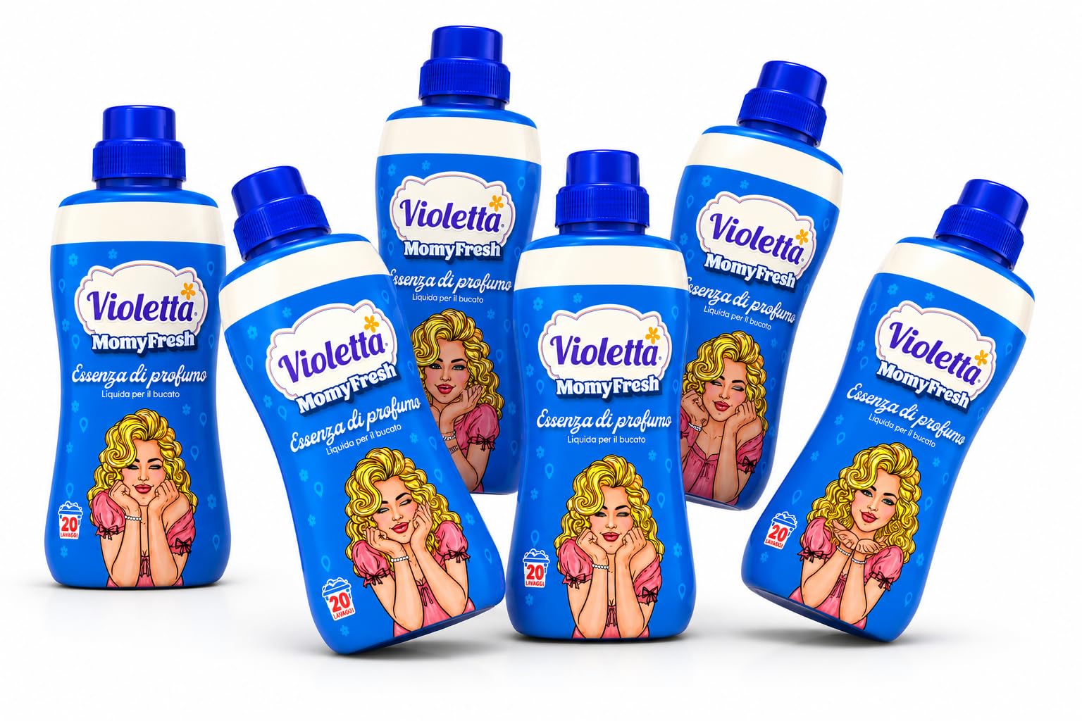 Profumo per Bucato, Momy Fresh – Profumatore Concentrato per Lavatrice, Fragranza Fresca e Pulita, Fino a 20 Lavaggi, Profumo Persistente per Tessuti, Biancheria e Abbigliamento - 6 Unita da 400ml