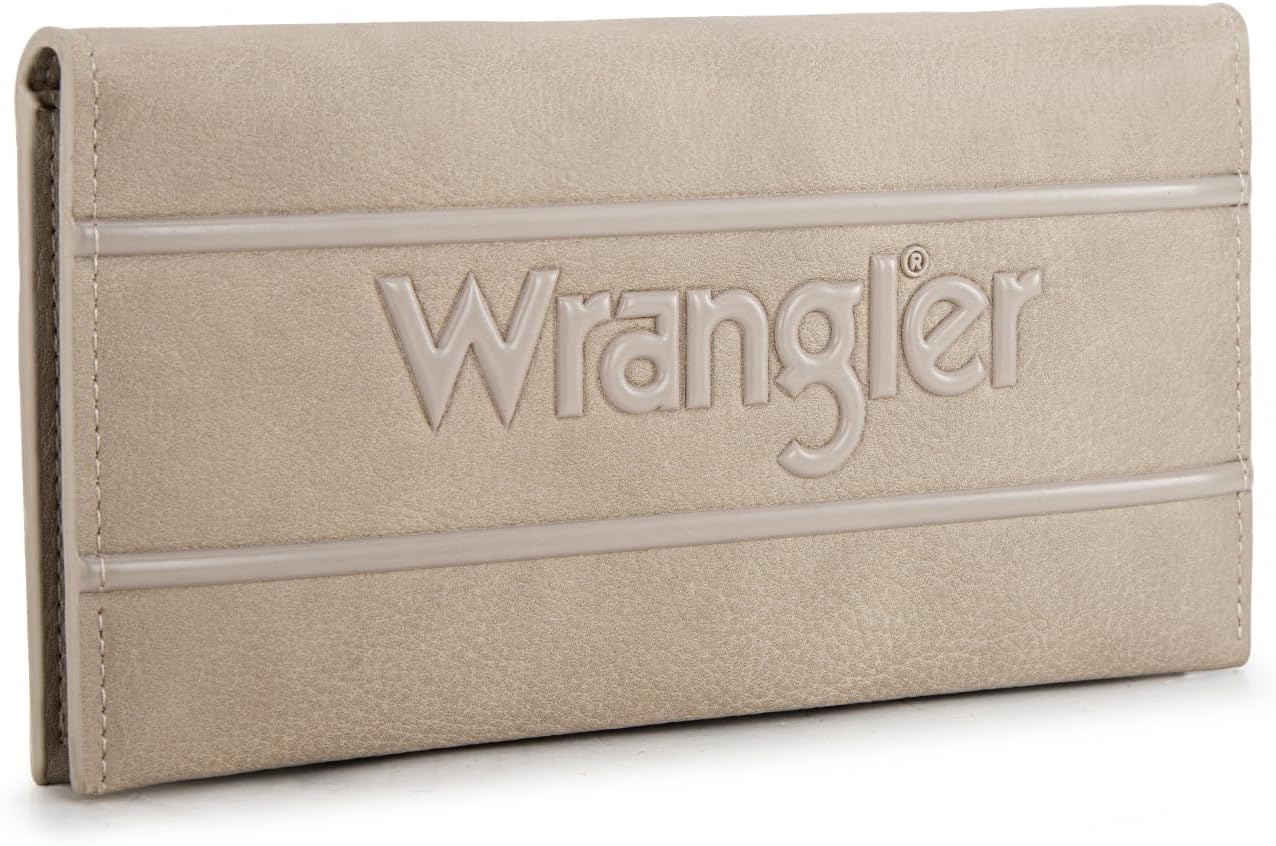 Montana West X Wrangler Ultra Slim Women's Wallets Card Cases & Money Organizers Large Compact Bifold Checkbook Wallet for Ladies Female with Detachable Zipper Coin Pocket