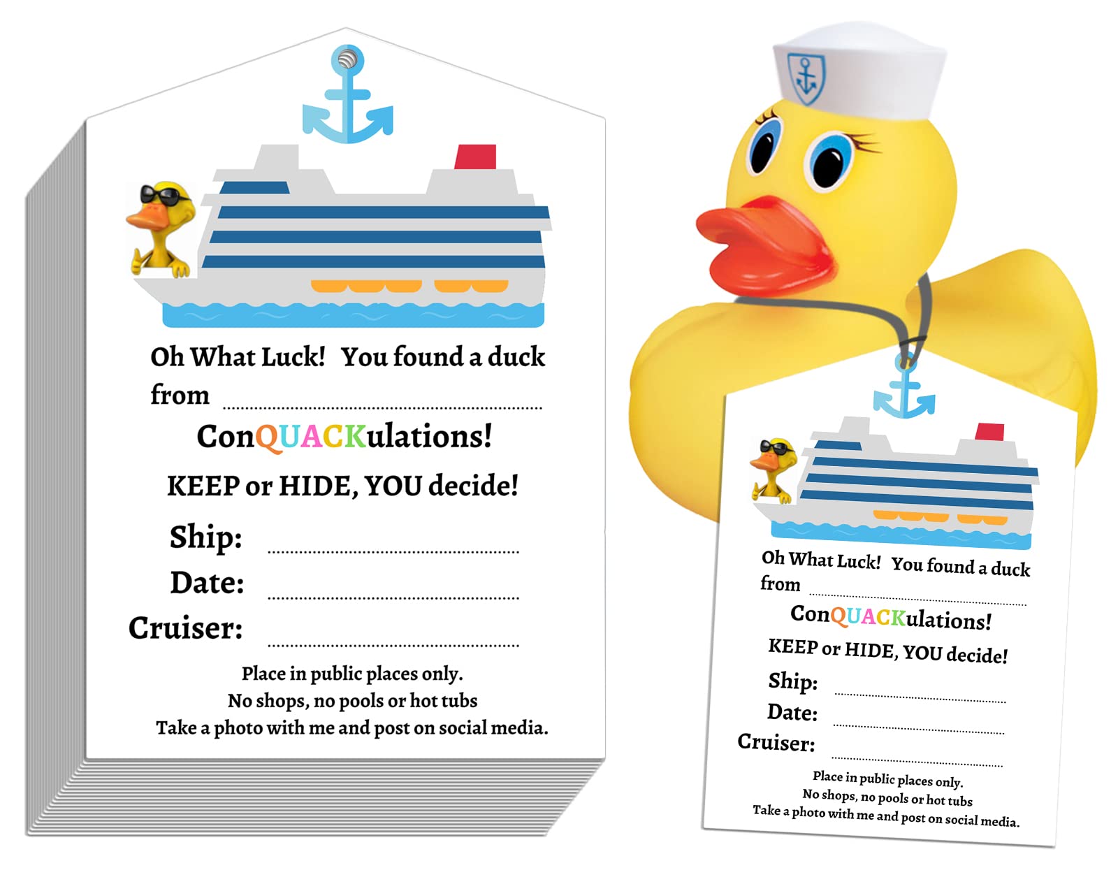 ducks-tags-for-cruising-50-packs-conquackulations-2x3-5-inches-duck-tags-for-cruisers-cruise-essentials-by-crew-members-rectangle-amazon-co-uk-stationery-office-supplies for Duck Passport Template Printable Editable Free Printable Cruising Duck Tags Ducks Tags for Cruising 50 Packs. ConQuackulations 2x3.5 inches Duck Tags for Cruisers. Cruise Essentials by Crew Members (Rectangle) : Amazon.co.uk: Stationery & Office Supplies for Duck Passport Template Printable Editable Free Printable Cruising Duck Tags