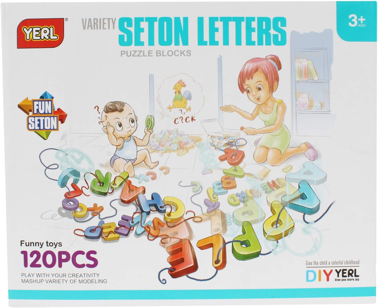 Planet of Toys 120 pcs. Stem Education Series Letter Blocks