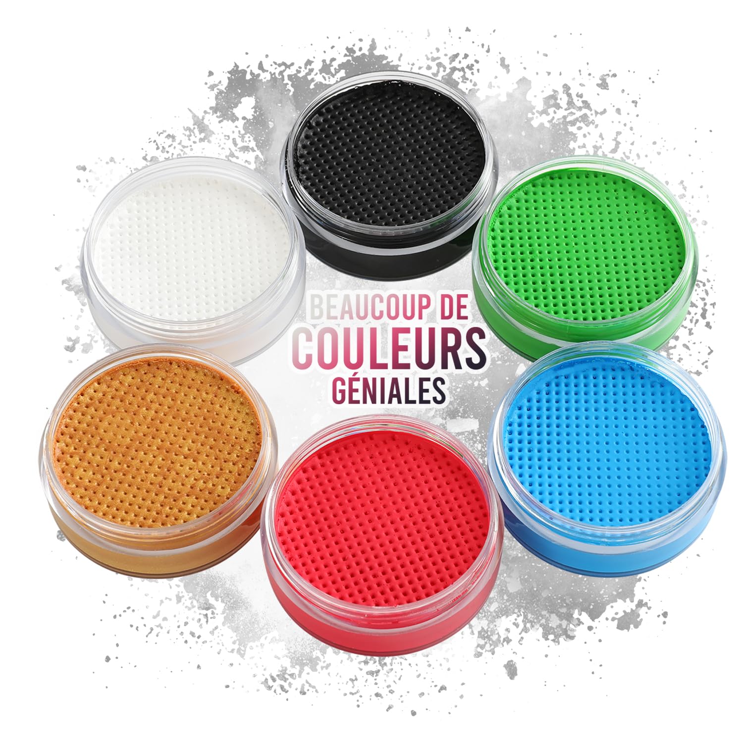 Festicy Peinture pour Visage et Corps, Blanche, 20g, éponge | Certifié EN 71-3 & Reach | Maquillage fille | Deguisement Enfant | Peinture visage, pour palette maquillage