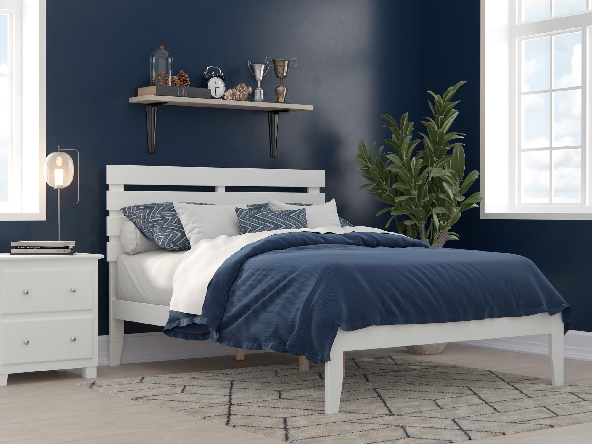 AFI, Oxford Full Platform Bed, White