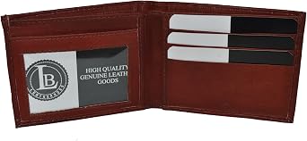 Leatherboss Men's Ultra Slim Bifold Wallet - 3.9 X 3.1/4