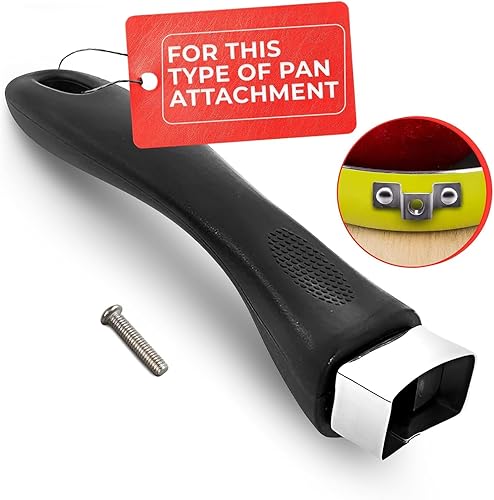 Repuesto de mango de sartén – Mangos ergonómicos de repuesto negros de 6.1 pulgadas para ollas y sartenes – Fácil de instalar, diseño de agarre