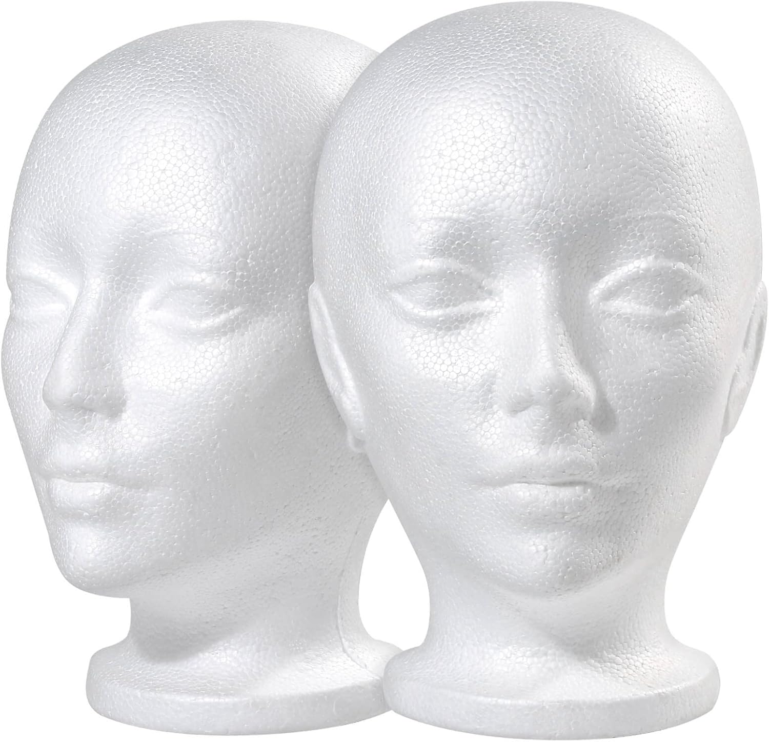 Styrofoam Mannequin Head, 2 Pack Female Foam Mannequin Head