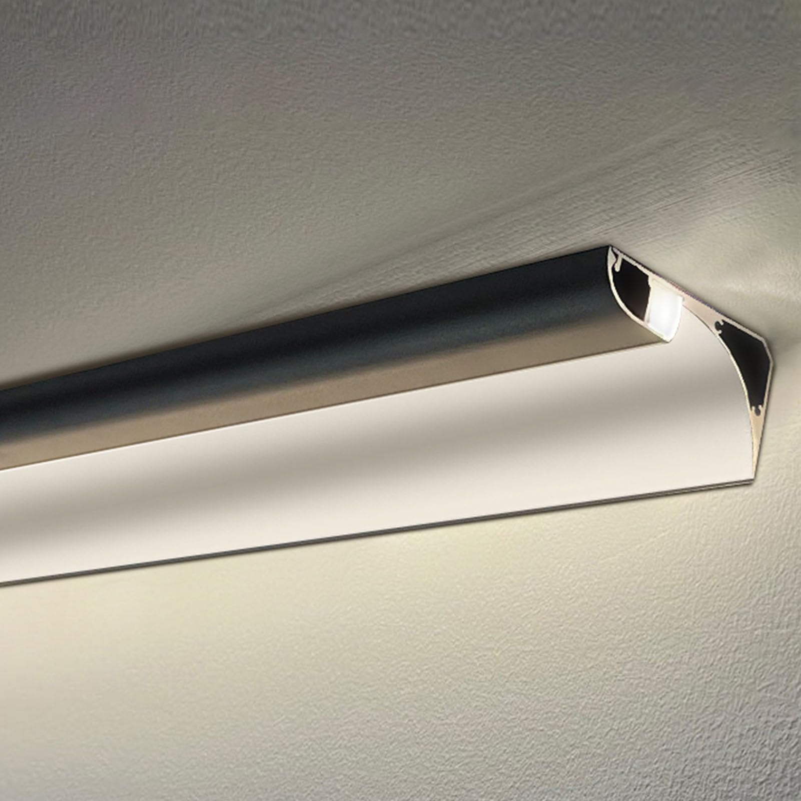 Juego de iluminación indirecta LED con canal de aluminio y esquinas, riel de forma para techo de pared, 9 m para decoración del hogar e iluminación ambiental