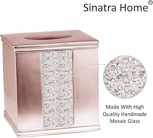 Miniatura 10 de Zahari Home Sinatra - Caja de pañuelos cuadrada para baño, dormitorio, sala de estar, champán