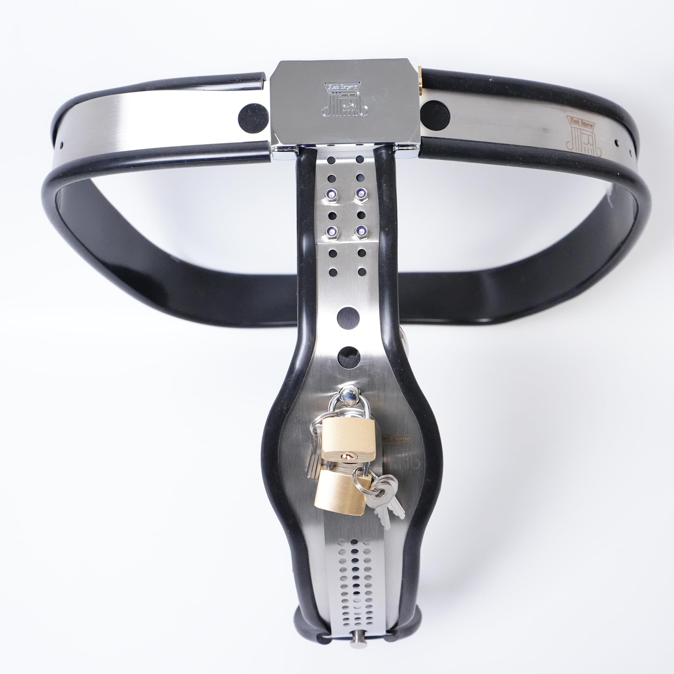 Ceinture de Chasteté réglable en Acier Inoxydable pour Hommes Noir 60-90cm