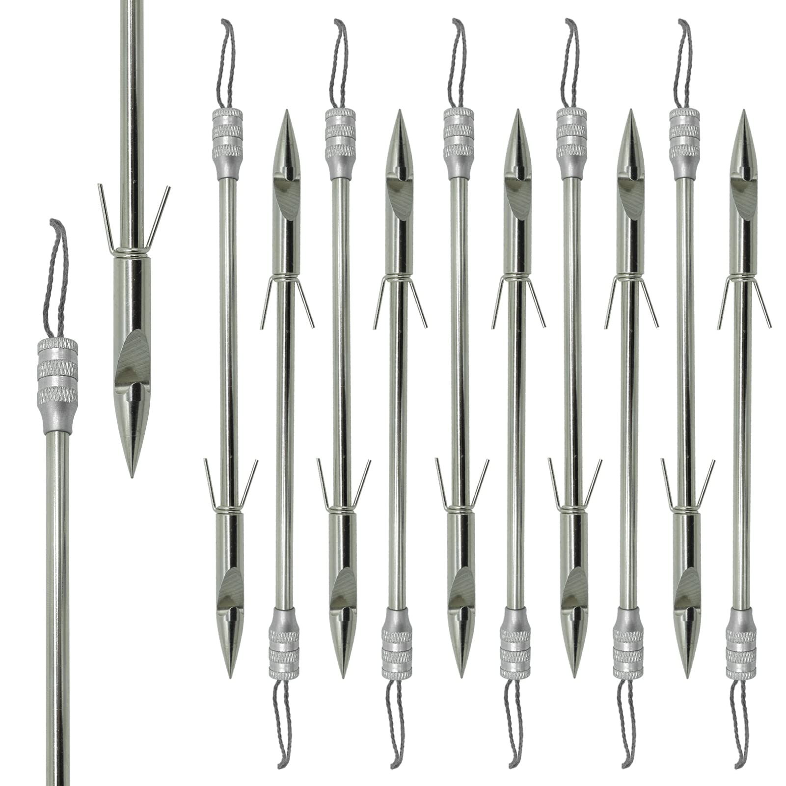 Obert 10 punte di freccia da pesca in acciaio inossidabile per pesca con l'arco freccette da pesca Broadheads freccia spinato balestra palo per la caccia Pro Fionda Catapulta Target Game