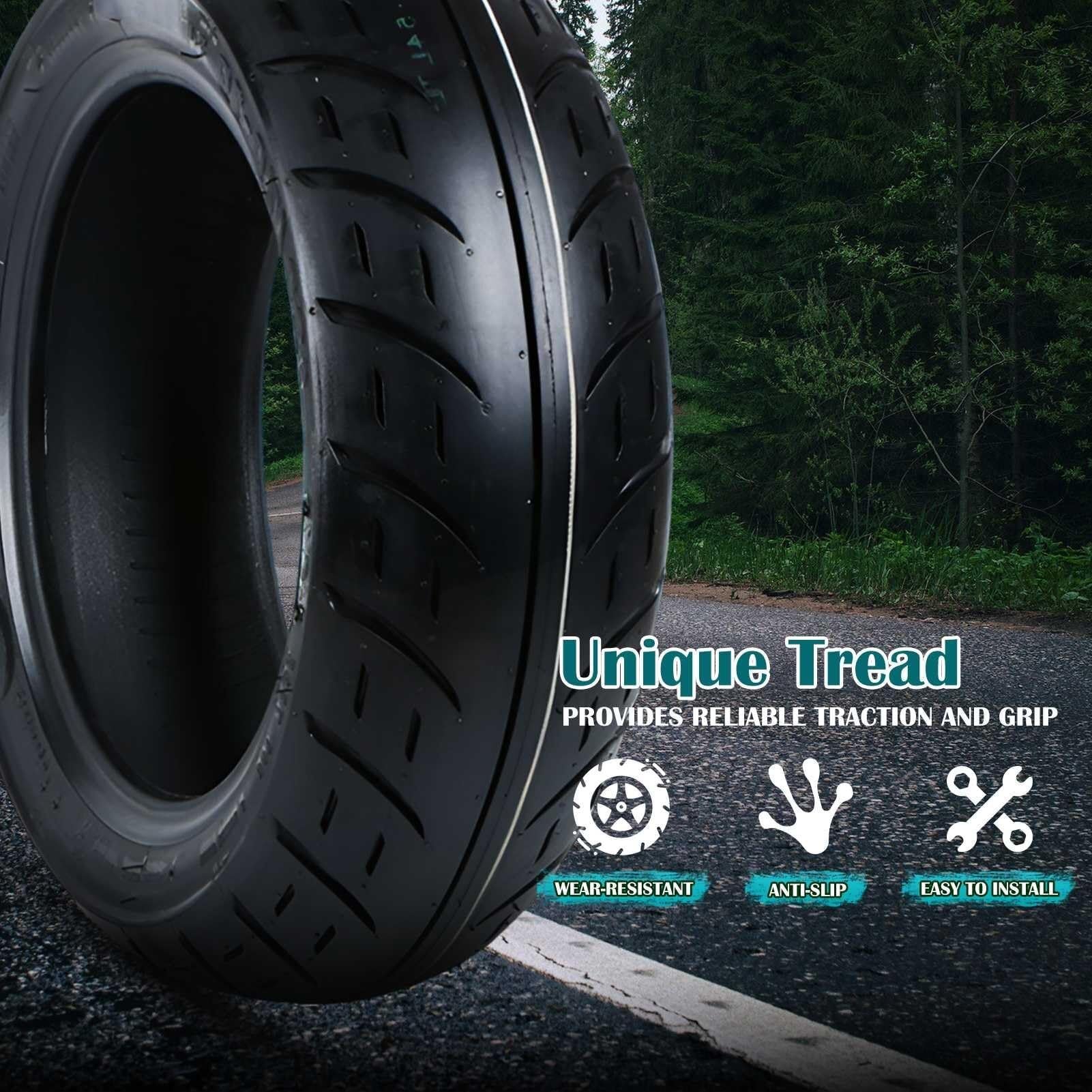 120/70-10 Opona do Hulajnogi Tubeless Bieżnik Antypoślizgowy 120/70/10 54L 250kPa 120 70 10 dla Hulajnogi Elektrycznej Motoroweru Czarny Bok