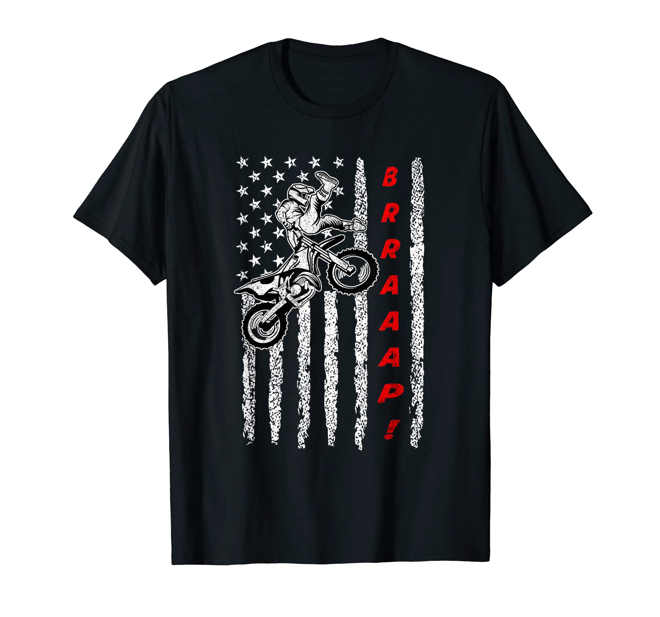Braaap US American FlagBraaap Motocross Dirt Bike T shirt | Braaap US American Flag T-Shirt