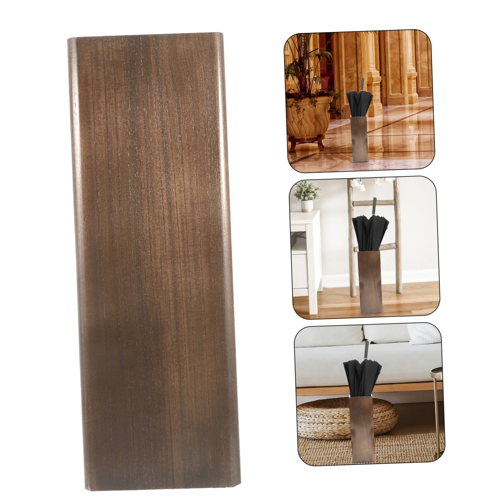 Portaombrelli in Legno Massello, Supporto per Ombrellone per Ingresso e Casa, Organizzatore per Ombrelli, 51.00 x 16.30 x 16.30 cm, 1 Pezzo