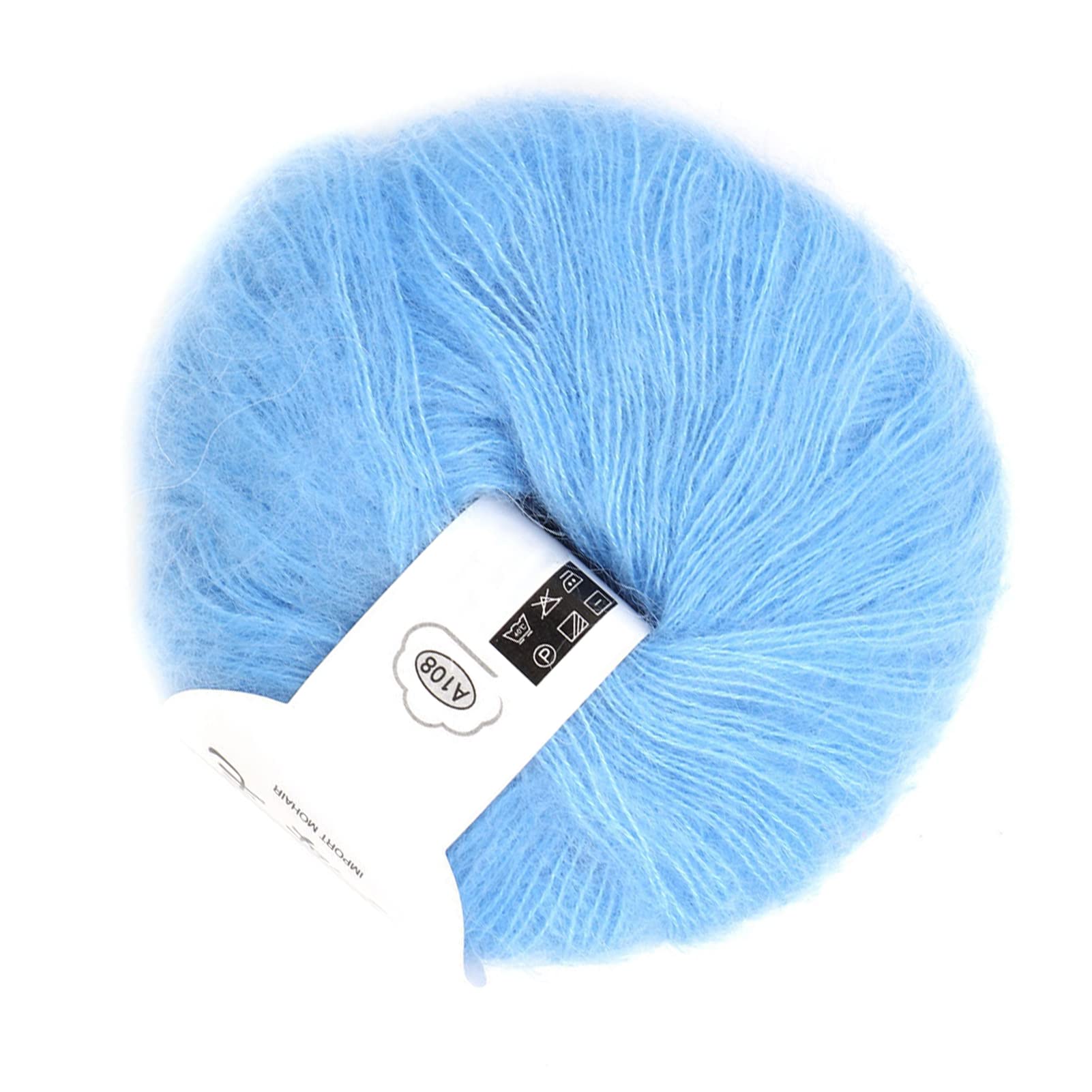 SEAFRONT Popular Soft Mohair Pashm Angora Wool Yarn Soft Mohair Knitting Knit Angora Long Wool Yarn Hot (08 light blue) - Image 3