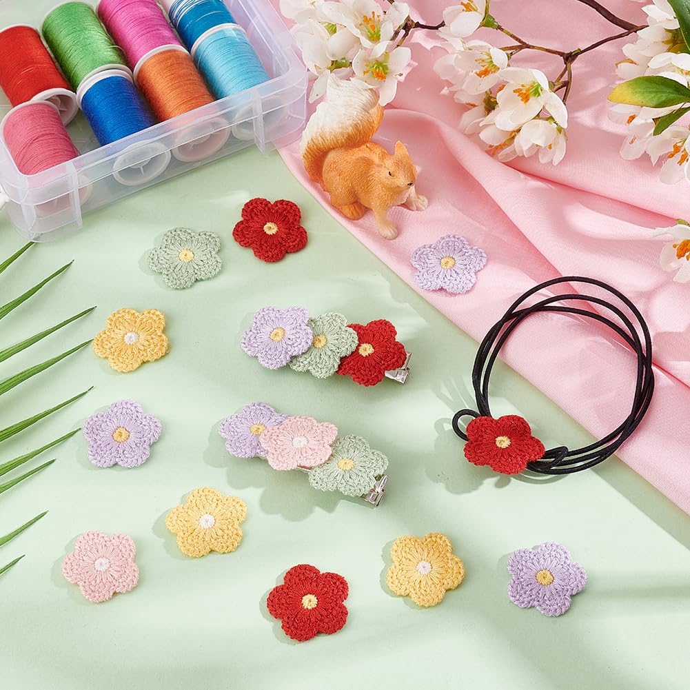 FINGERINSPIRE 9 Pairs of Rose Flowers Appliqué for Sew-On Embroidered