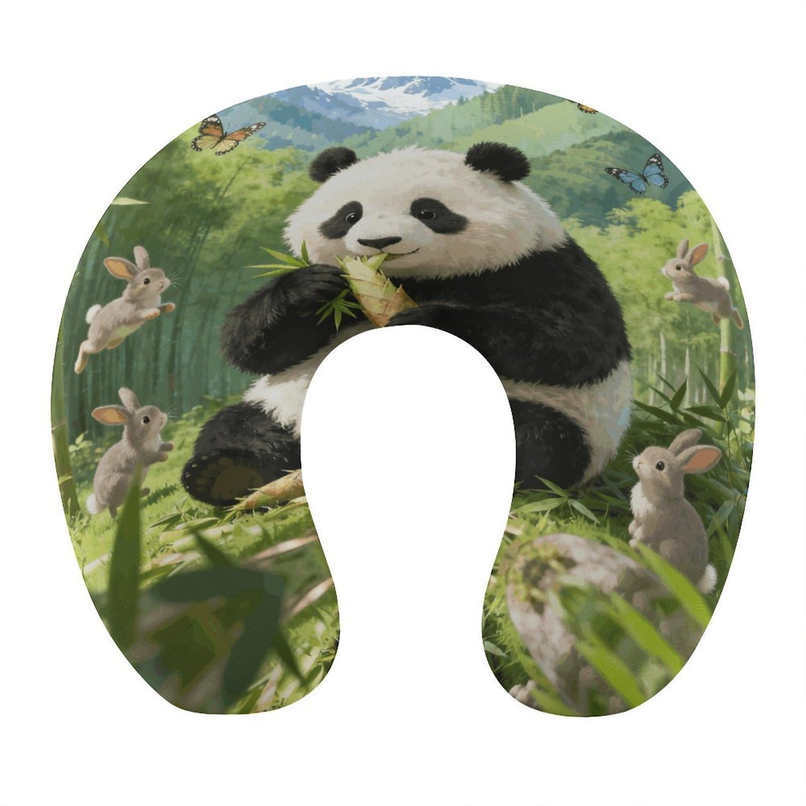 VstaDank Bamboo Sea Wonderland Neck Pillow Soft Comfortable Travel U Shaped Pillows Portable Pillows for Shoulder Memory Foam Head Support Pillow for Airplane Car Home Office