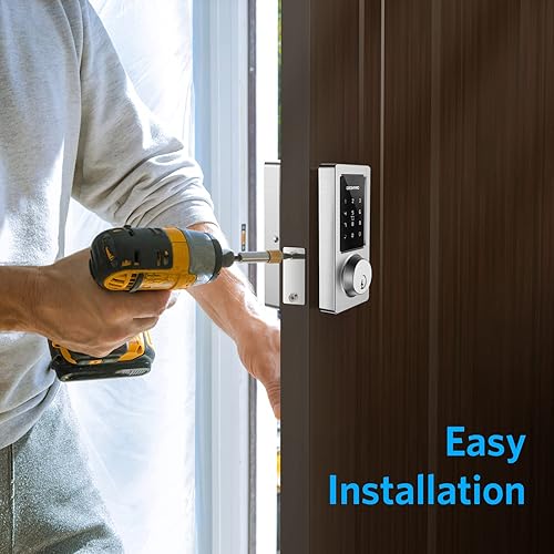 Miniatura 9 de Keyless Entry Door Lock, Smart Deadbolt Lock with Bluetooth App, Electronic Keypad, IC Card, Spare Keys, Security Waterproof Smart Lock Easy Install