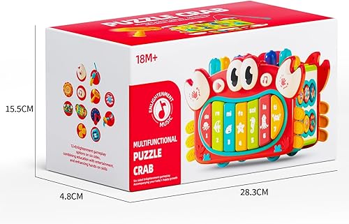 Miniatura 9 de Juguetes musicales Montessori 8 en 1 con música y luces para bebés de más de 18 meses, juguetes martilladores, cubo de actividades, juguetes de