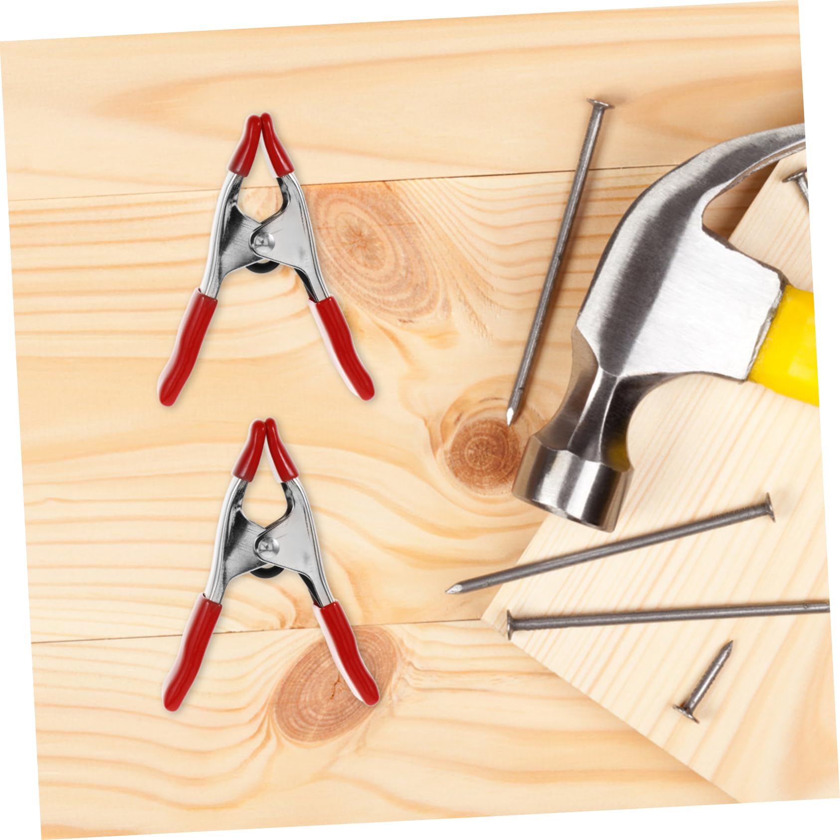 Yardenfun Carpentry Clip Spring Clamp Woodworking Clamp Backdrop Clamps Backdrop Clips Clamps Clips for Hanging Clamps for Crafts Heavy Duty Clips Clamp Plastic Clip Stainless Steel Red