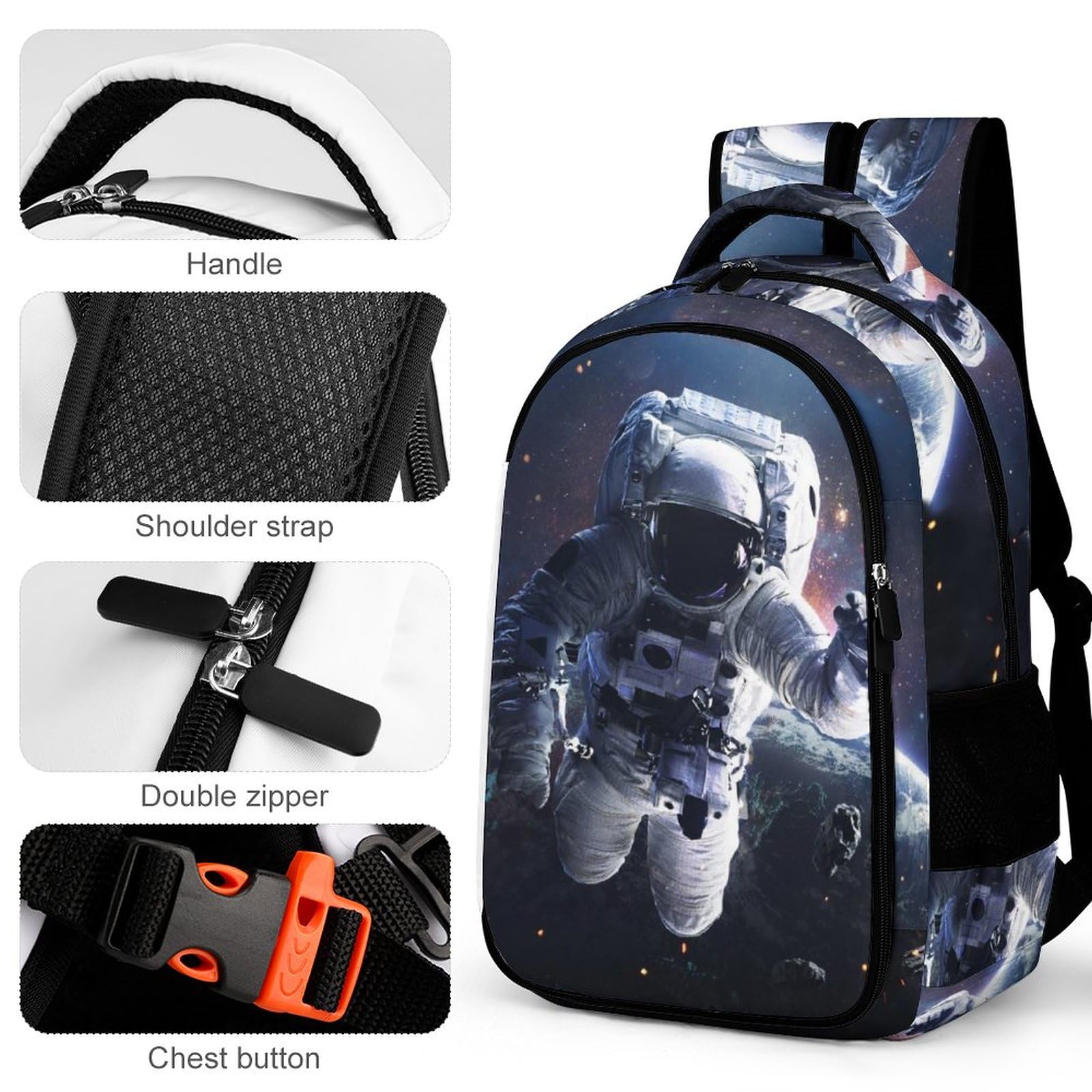 Amazon.co.jp: 輝く星と小惑星を持つ宇宙飛行士 バックパック おしゃれ