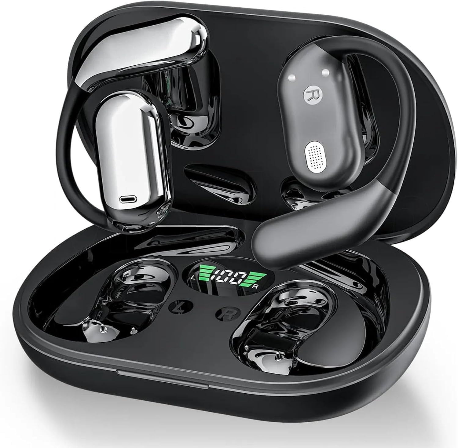 KESIEME YYK-Q16 Open Ear Bluetooth Headphones in charging case