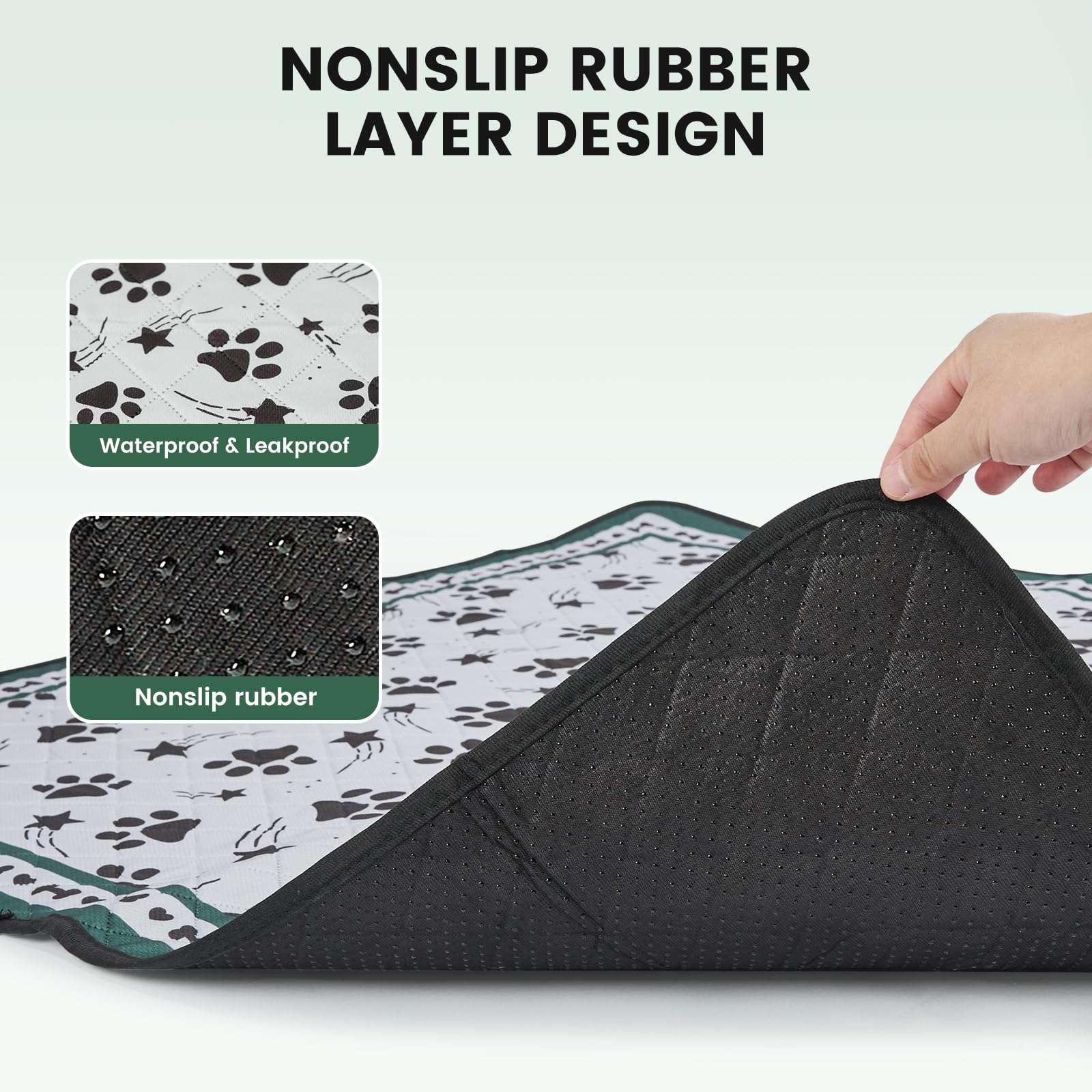 Gardner Pet Tappetino Lavabile per Cani 92x92CM, 2 Pezzi Traversine Lavabili per Cani，Super Assorbente, Lavabile in Lavatrice, Traversina per Cani, Gatti, Conigli, Anatre, Cuccioli e Altri Animali