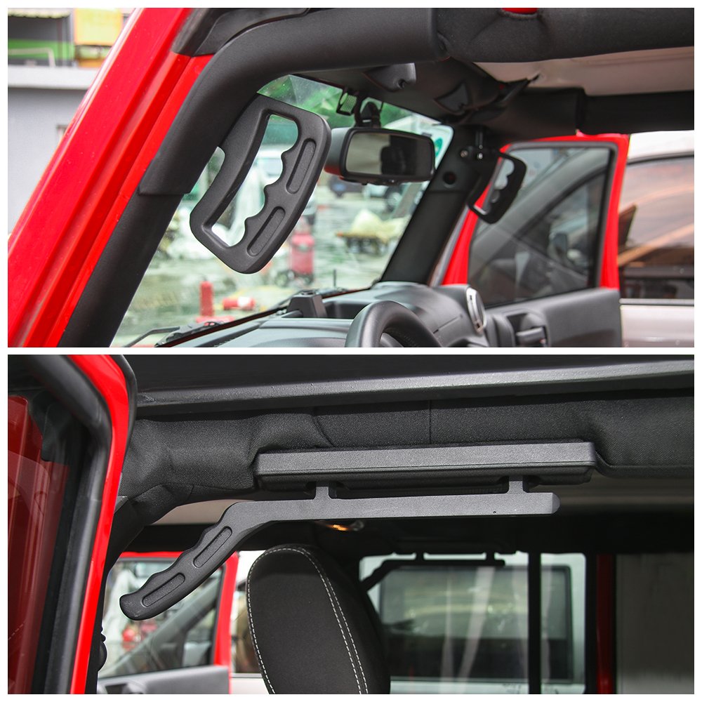 Voodonala Zestaw przednich i tylnych uchwytów do Jeep JK Wrangler & Unlimited 2007-2019 (czarny)