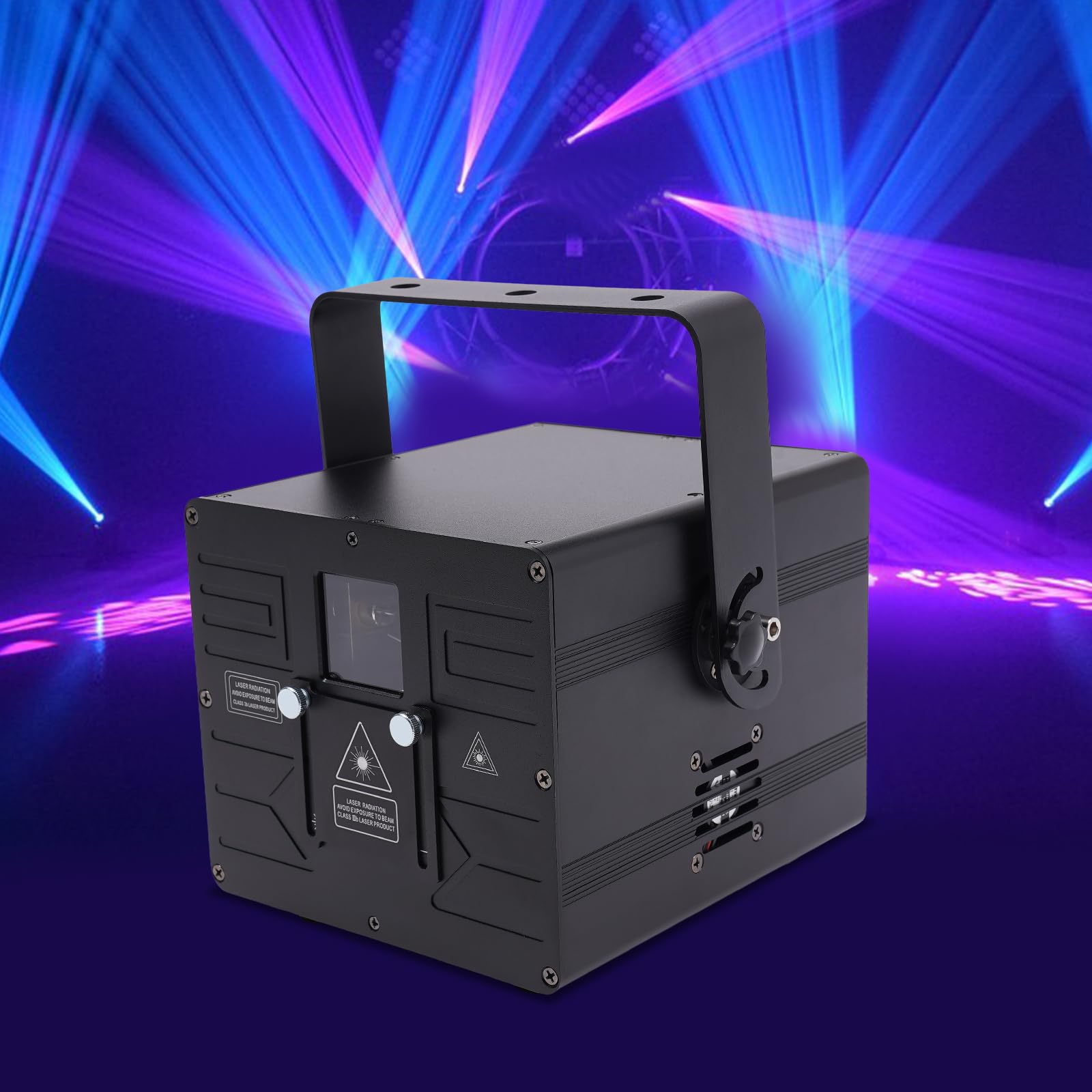 Partylicht Discolicht DJ Projektor Licht, Bühnenlicht mit RGB Animation und DMX Sound Aktivited für Party Bar Disco Hochzeit Club Bühne KTV und DJ Beleuchtung, 21x22x17.5cm [Energieklasse E]
