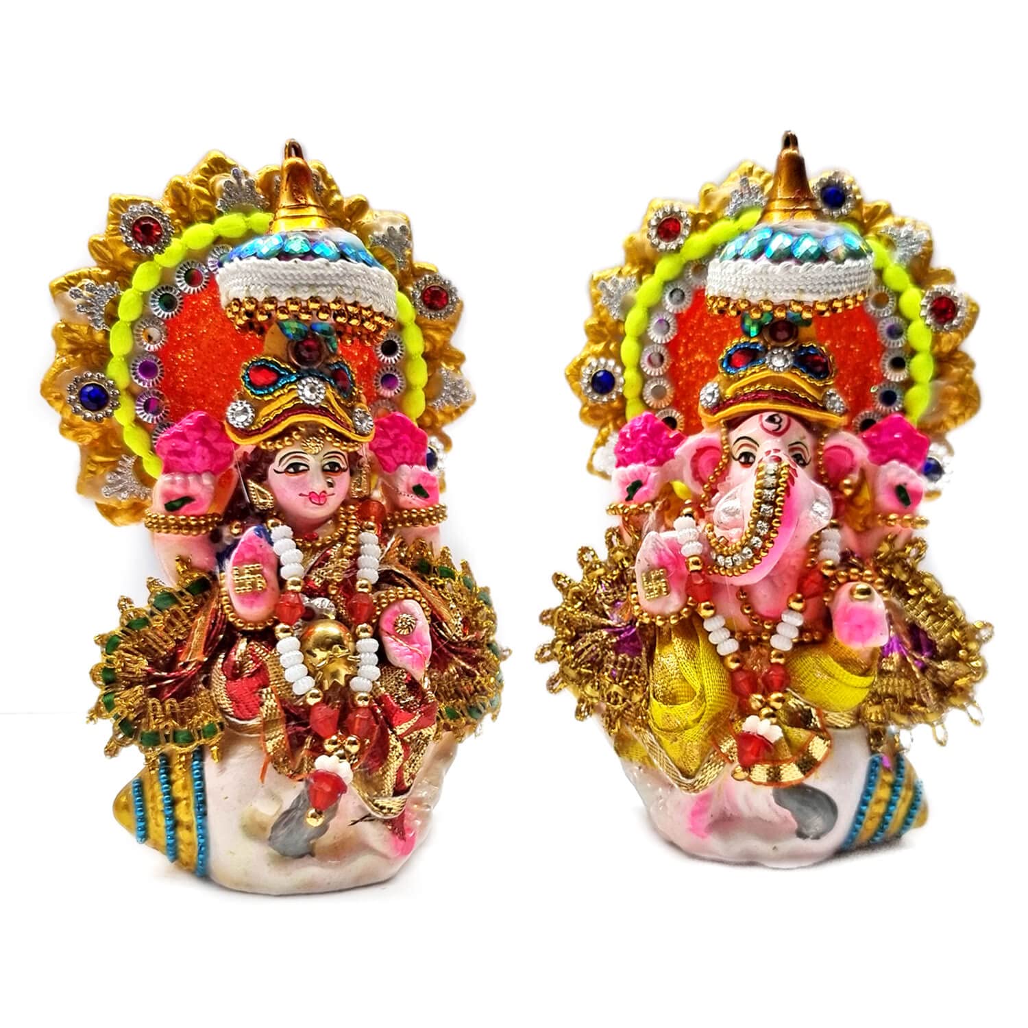 Buy Craftsman Beautiful 5" Inch Lakshmi Ganesha Clay Statue on Shankh