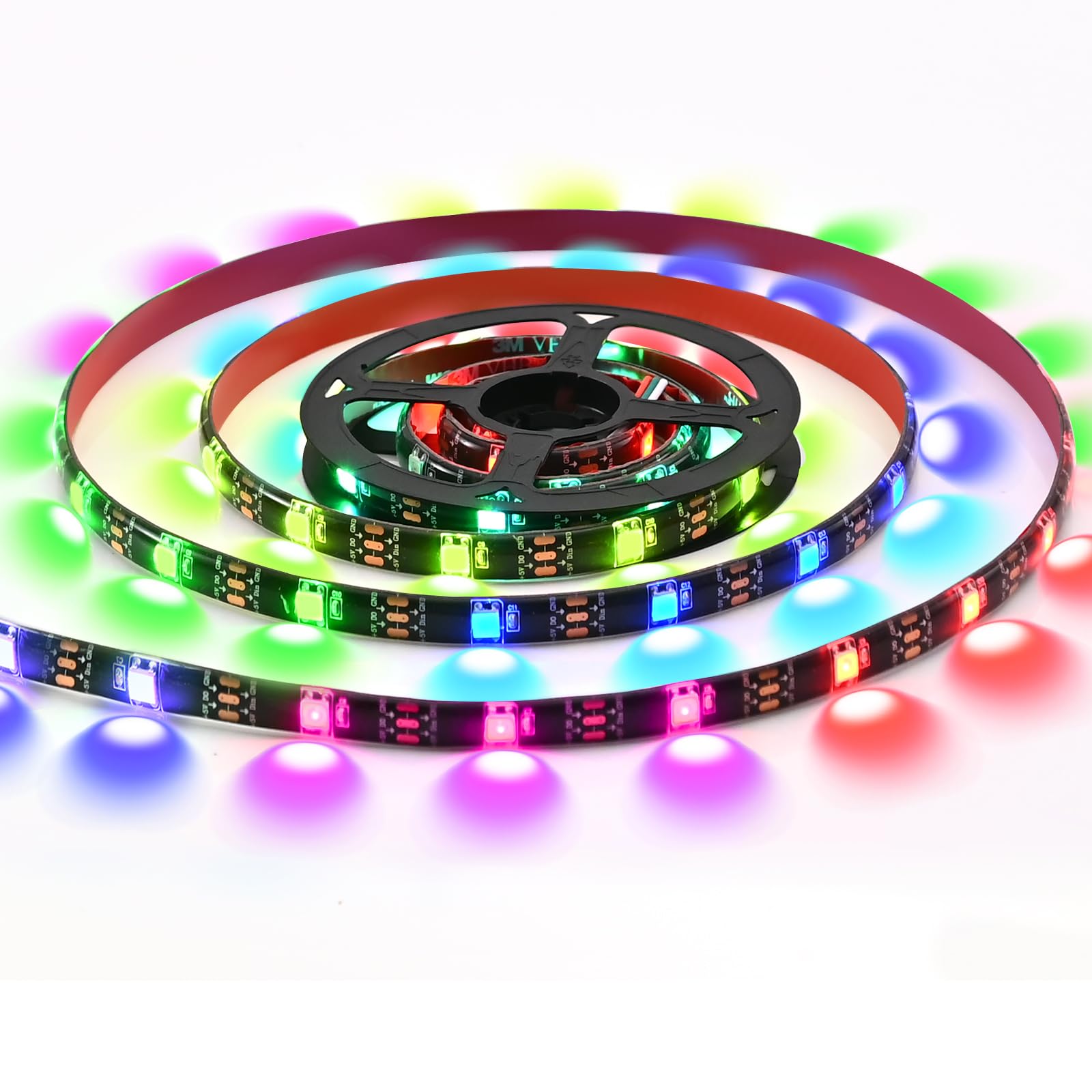 Battery Powered Led Strip Lights Waterproof, 85 Modes Chasing Multi Color USB led light strip Outdoor Indoor, 6.6ft Smart Flexible led strip lights Cuttable and Linkable for TV Bedroom Party DIY
