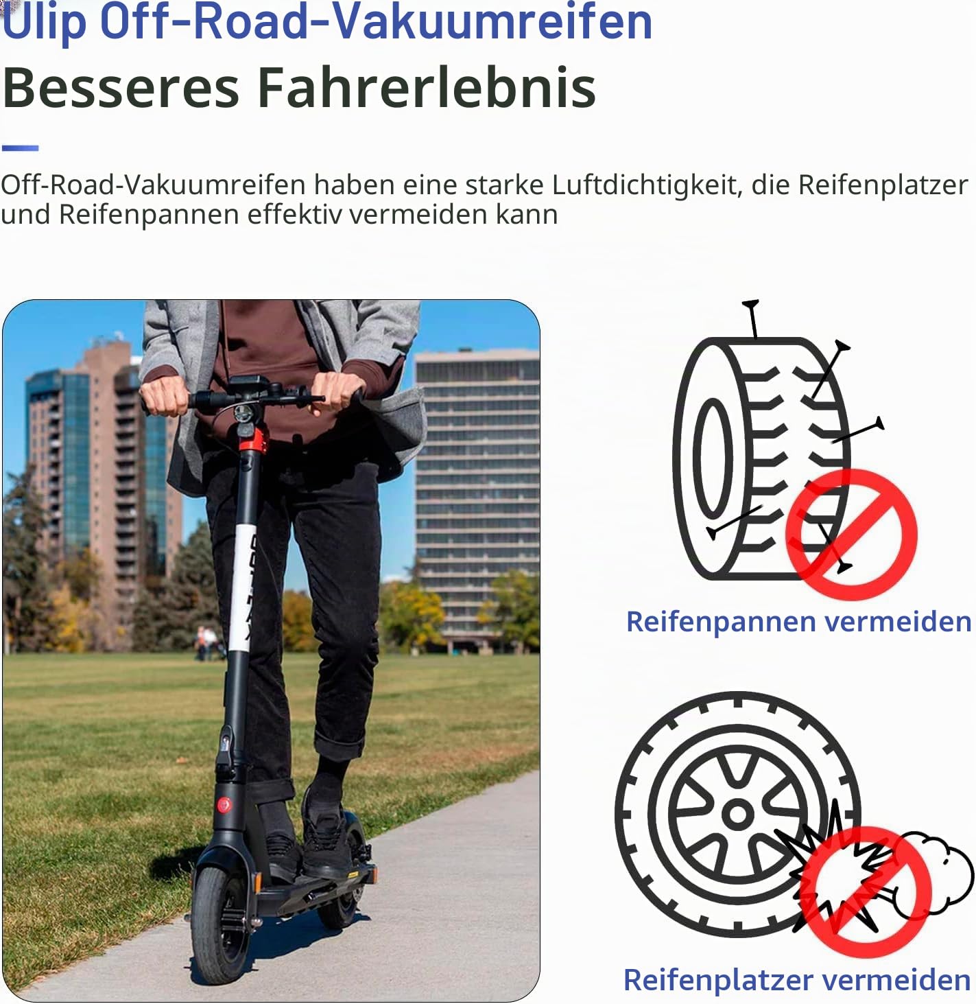 10x2,75-6,5 Offroad-Tubeless-Reifen 10 Zoll dicker Ersatzreifen für KuKirin G3/G2 Master Speedway 5 Dualtron 3 Hover-1 Alpha gotrax G4 Elektro-Scooter Tubeless-Reifen Anti-Rutsch Pannensicher