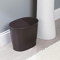 Vista 7 de iDesign - Cubo de basura delgado de plástico para baño, pequeño para dormitorio, oficina, escritorio, dormitorio, bronce