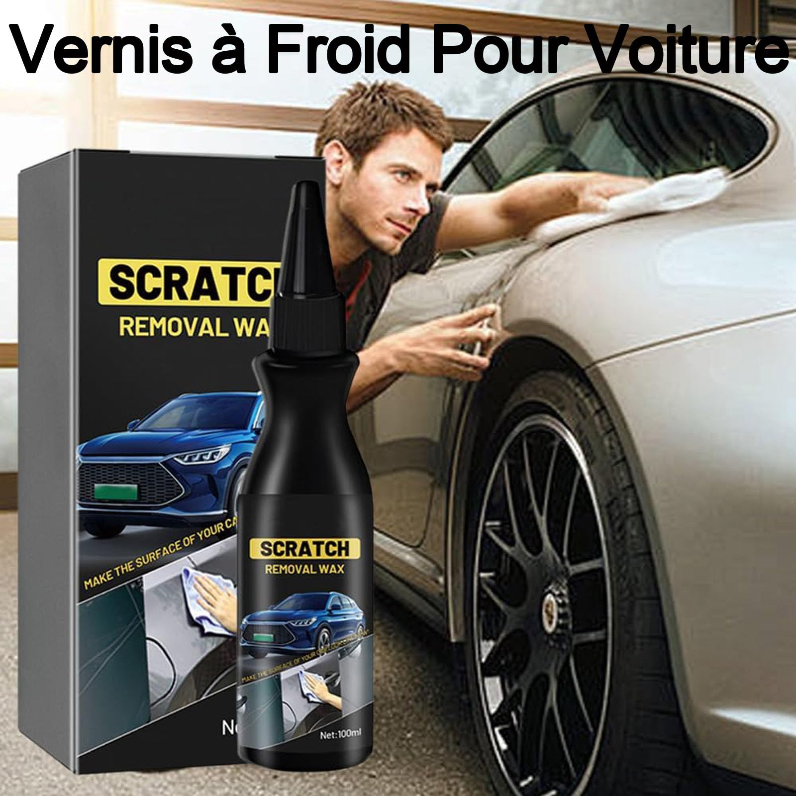 Vernis à Froid Carrosserie - Efface Rayures Voiture - 100 Ml - Pour Petites Rayures, Tourbillons Et Marques - Facile D'utilisation - 5