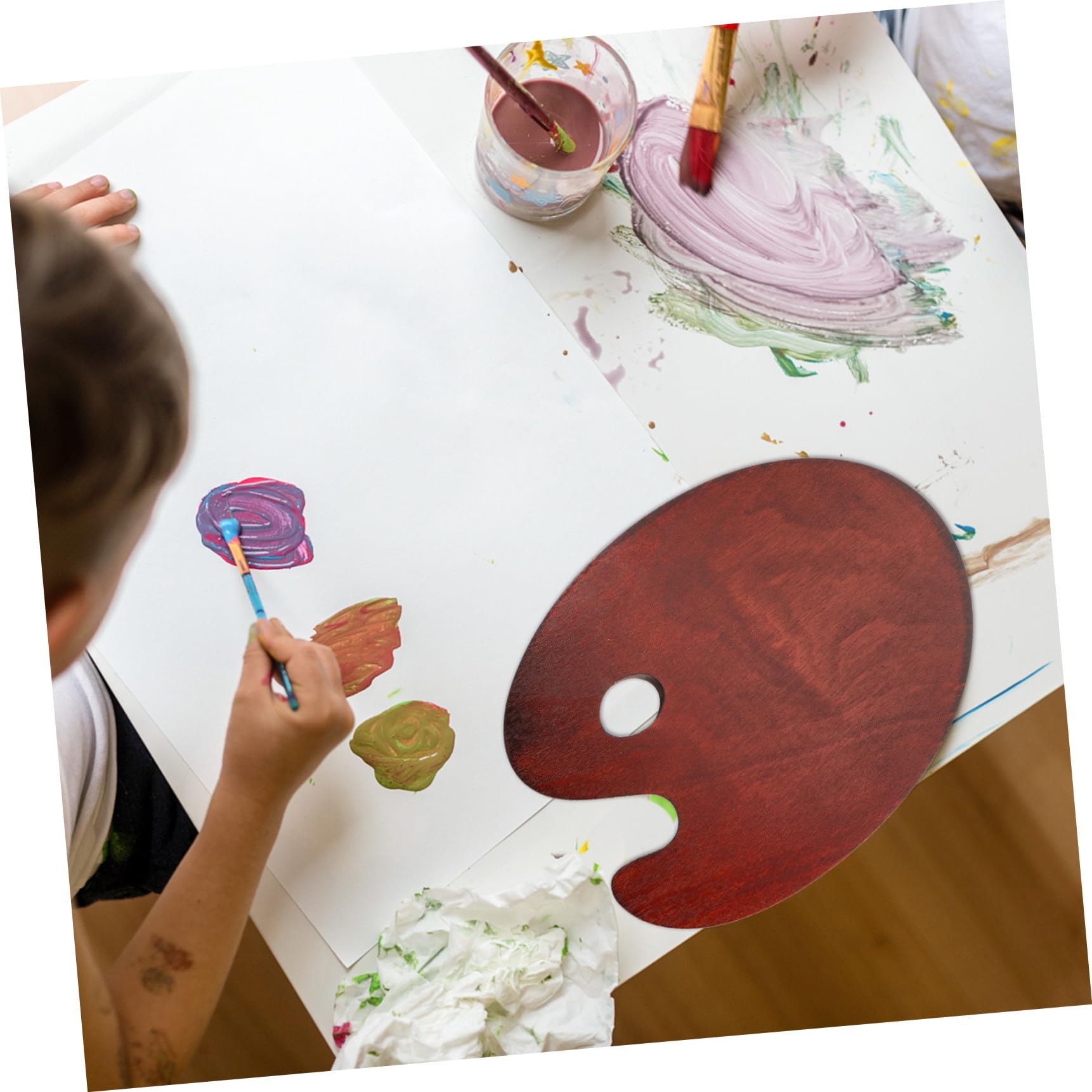 SHINEOFI Paleta de Pintura de Madera para Mezclar Colores Bandeja Lisa, Adecuado para Artistas y Estudiantes en Dibujo y Mezcla de Pintura al Óleo