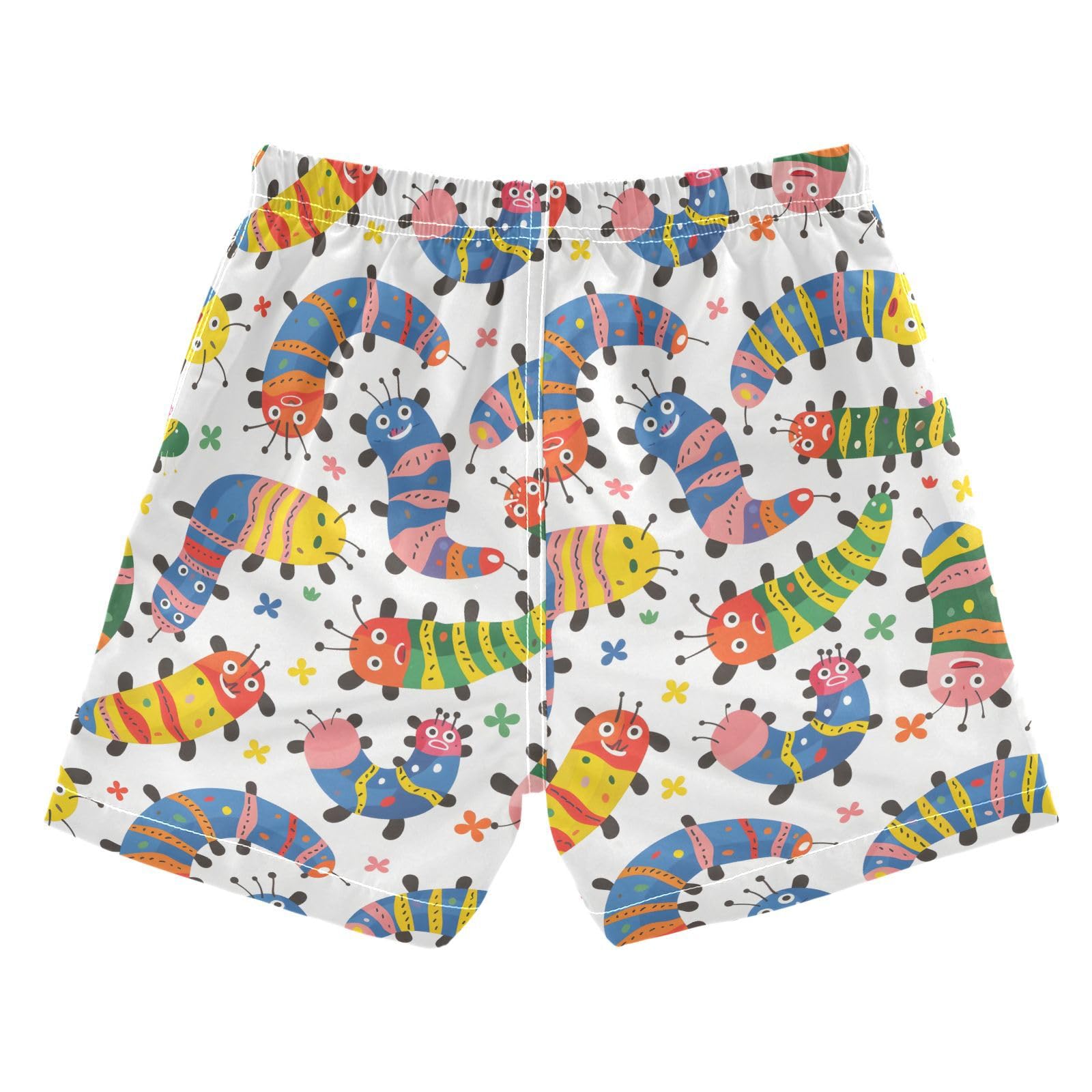 ALAZA Cute Crocodile Leaf Polka Dot Boys Quick Dry Beach Board Shorts Kids Swim Trunks Bathing Suit Swimsuit 4T