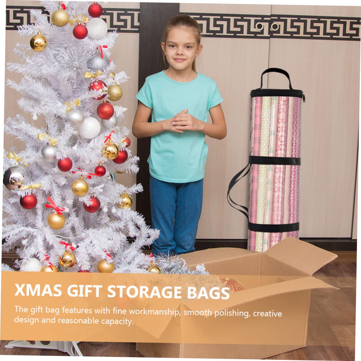 FRCOLOR 4Pcs Weihnachts-Aufbewahrungstasche bags weihnachtliche geschenktüten Weihnachtsaufbewahrung Reißverschlüsse Geschenkverpackungsbeutel Verpackungshalter Plastik