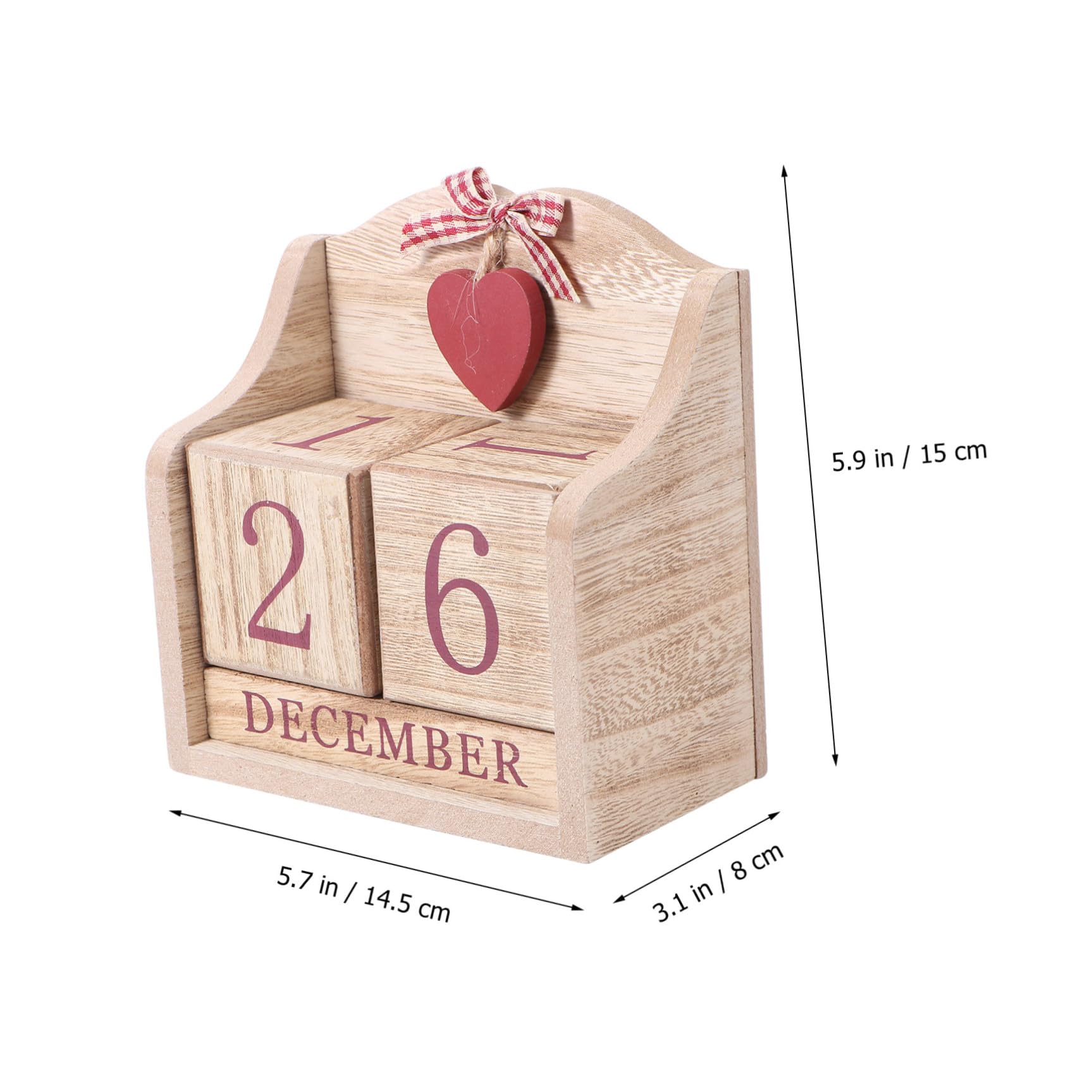 Calendario Decorazione Unica Retrò in Legno da Tavolo Cambio Manuale Data Design Vintage e Artigianale per Ufficio e Soggiorno