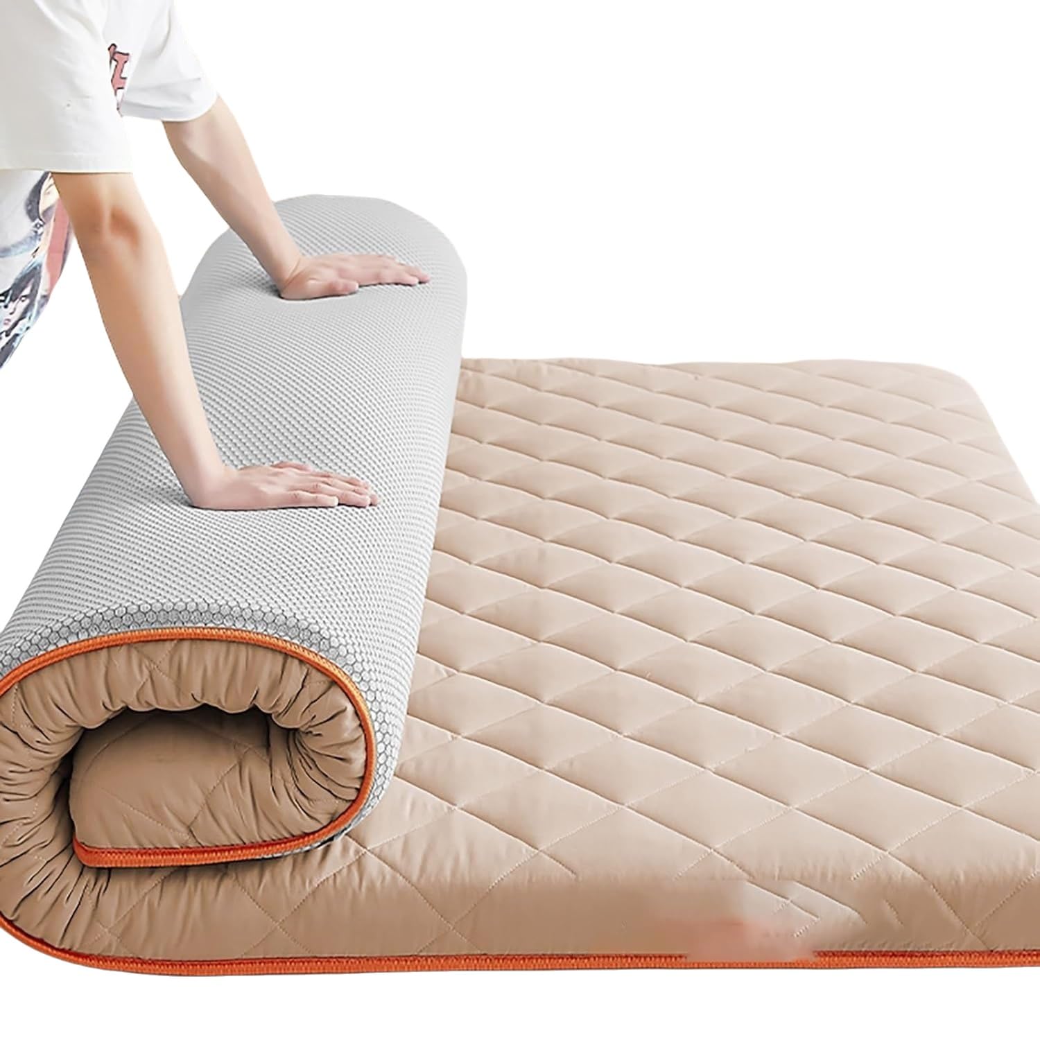 Japanse Futon Matras, Opvouwbare Vloermat, Rattan Ademende Slaapmat, Draagbare Oprolbare Campingmatras, Studentenhuis Matras